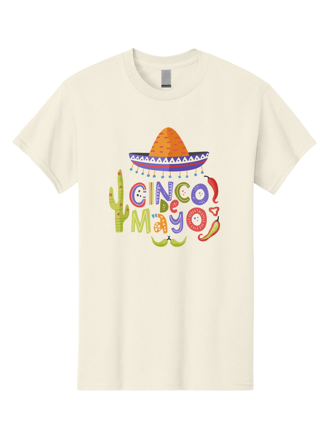 Cinco-De-Mayo-2 Men'S Graphic Tee, 100% Cotton, Comfortable Casual Summer Wear, Machine Washable, Cinco De Mayo, Mexican Holiday, Festive Celebration, Colorful Sombrero, Cactus, Chili Peppers, Vibrant Colors, Fiesta Theme, Party Decoration, - Aaa234 3