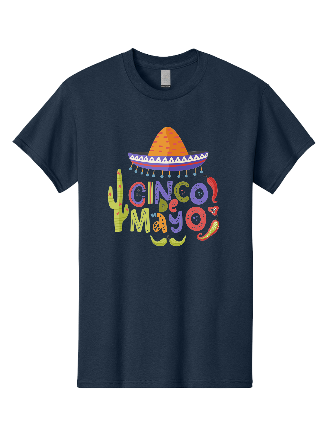 Cinco-De-Mayo-2 Men'S Graphic Tee, 100% Cotton, Comfortable Casual Summer Wear, Machine Washable, Cinco De Mayo, Mexican Holiday, Festive Celebration, Colorful Sombrero, Cactus, Chili Peppers, Vibrant Colors, Fiesta Theme, Party Decoration, - Aaa234 9