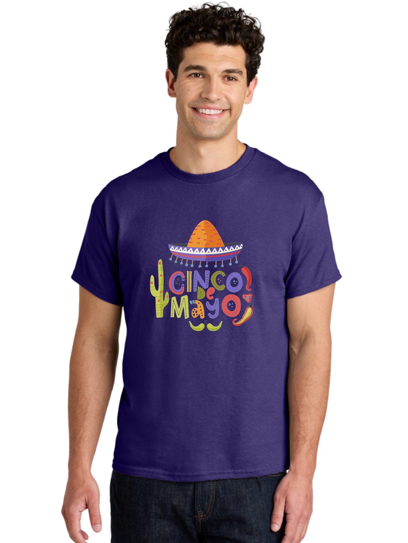 Cinco-De-Mayo-2 Men'S Graphic Tee, 100% Cotton, Comfortable Casual Summer Wear, Machine Washable, Cinco De Mayo, Mexican Holiday, Festive Celebration, Colorful Sombrero, Cactus, Chili Peppers, Vibrant Colors, Fiesta Theme, Party Decoration, - Aaa234 20