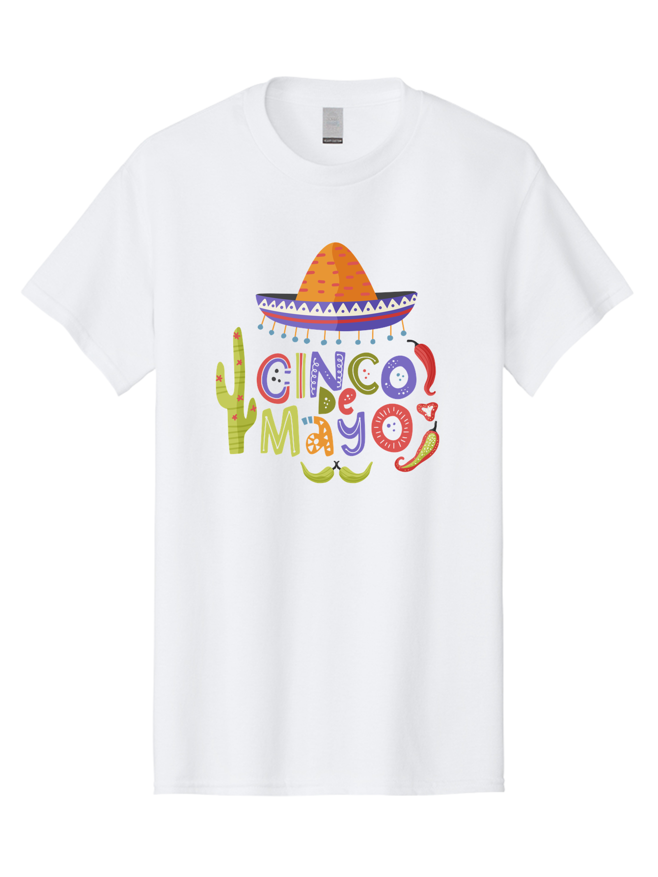 Cinco-De-Mayo-2 Men'S Graphic Tee, 100% Cotton, Comfortable Casual Summer Wear, Machine Washable, Cinco De Mayo, Mexican Holiday, Festive Celebration, Colorful Sombrero, Cactus, Chili Peppers, Vibrant Colors, Fiesta Theme, Party Decoration, - Aaa234 17
