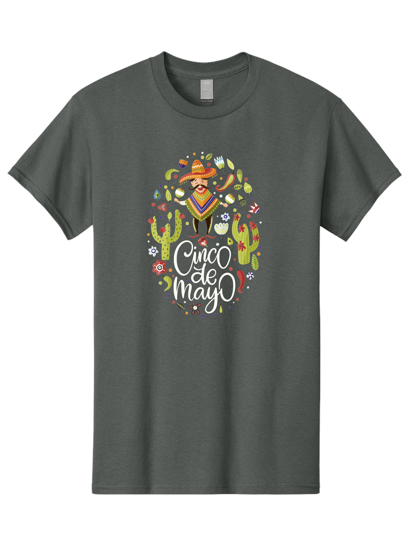 Cinco-De-Mayo-3 Men'S Graphic Tee, 100% Cotton, Comfortable Casual Summer Wear, Machine Washable, Mexican Fiesta, Cultural Celebration, Vibrant Colors, Mariachi Man, Cacti, Flowers, Festive Decorations, Traditional Attire, Party Atmosphere, - Aaa235 15