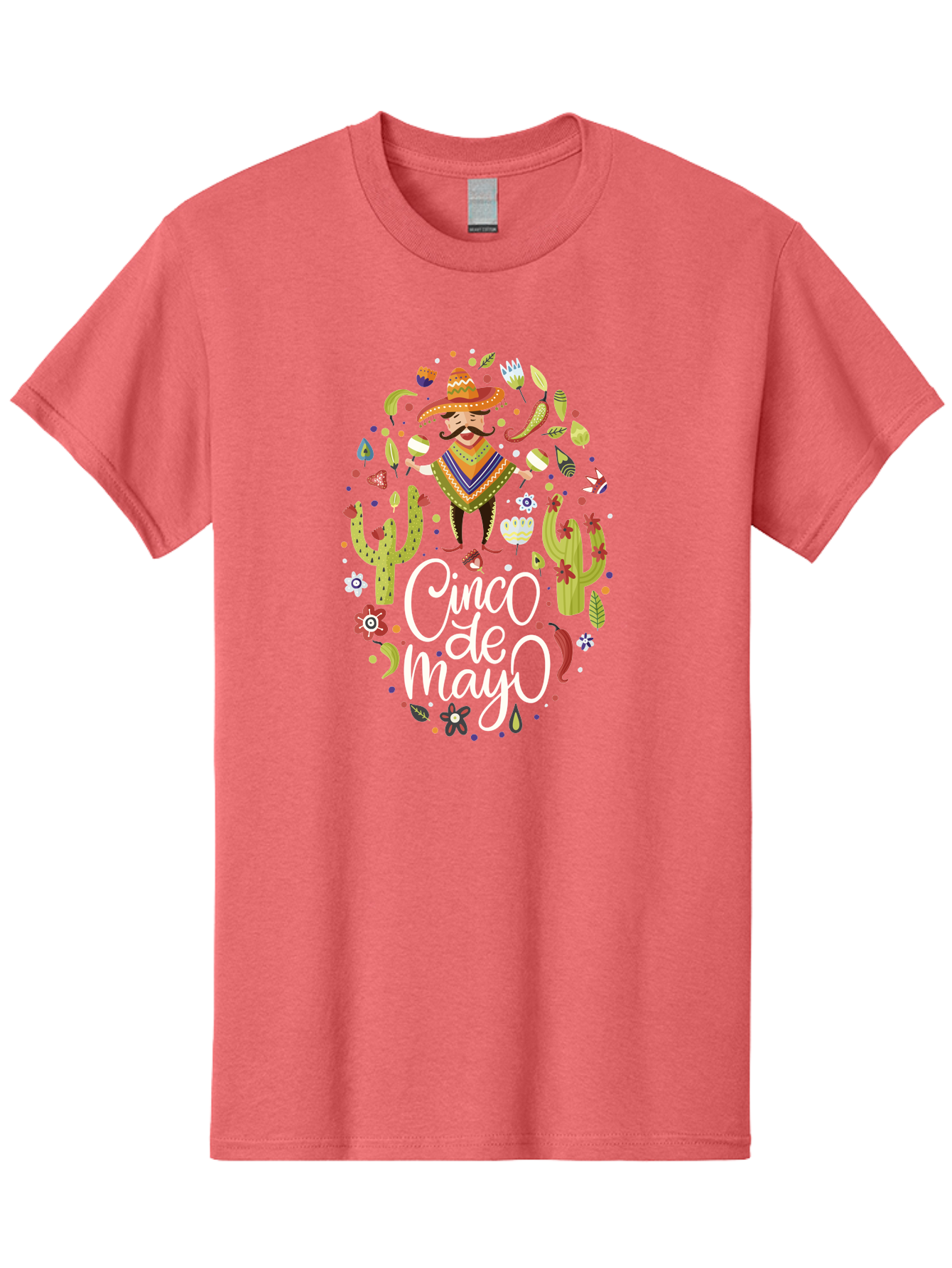 Cinco-De-Mayo-3 Men'S Graphic Tee, 100% Cotton, Comfortable Casual Summer Wear, Machine Washable, Mexican Fiesta, Cultural Celebration, Vibrant Colors, Mariachi Man, Cacti, Flowers, Festive Decorations, Traditional Attire, Party Atmosphere, - Aaa235 7