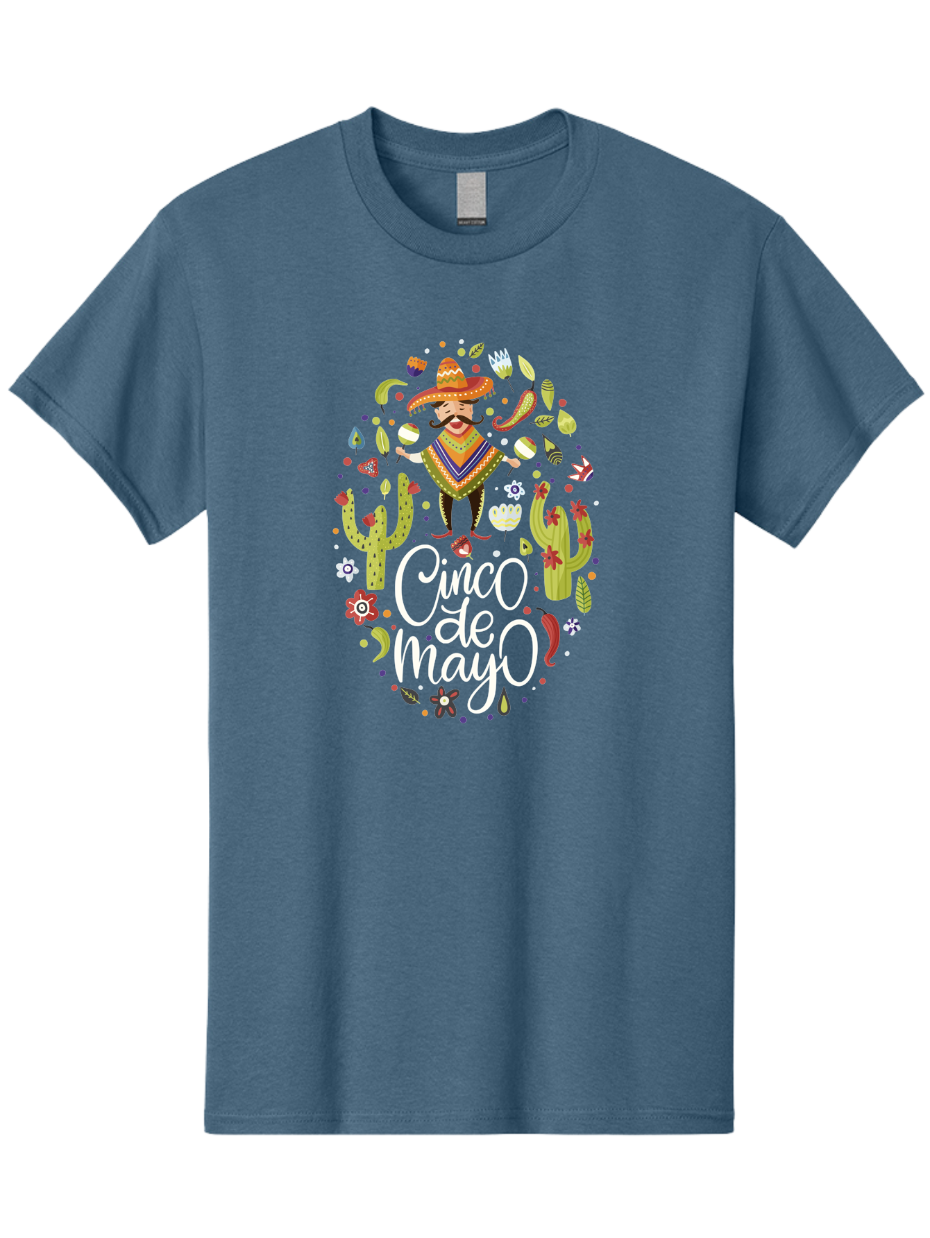 Cinco-De-Mayo-3 Men'S Graphic Tee, 100% Cotton, Comfortable Casual Summer Wear, Machine Washable, Mexican Fiesta, Cultural Celebration, Vibrant Colors, Mariachi Man, Cacti, Flowers, Festive Decorations, Traditional Attire, Party Atmosphere, - Aaa235 17