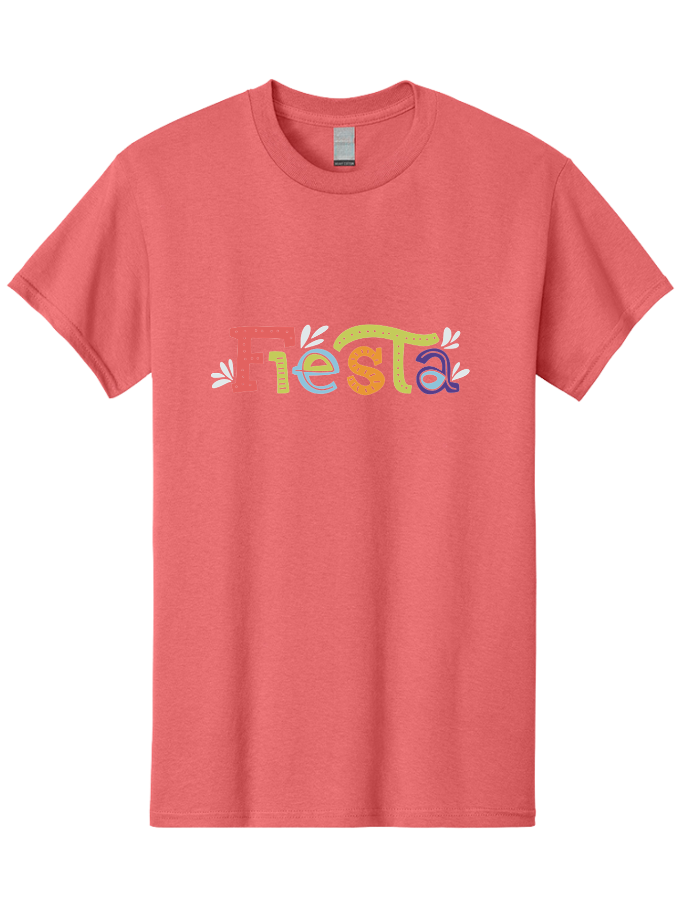 Fiesta-1 Men'S Graphic Tee, 100% Cotton, Comfortable Casual Summer Wear, Machine Washable, Vibrant Lettering, Colorful Text, Fiesta Theme, Festive Design, Celebration Graphics, Party Decoration, Multicolored Font, Decorative Leaves - Aaa243 9