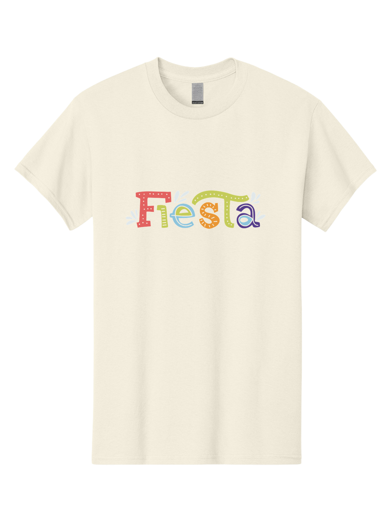 Fiesta-1 Men'S Graphic Tee, 100% Cotton, Comfortable Casual Summer Wear, Machine Washable, Vibrant Lettering, Colorful Text, Fiesta Theme, Festive Design, Celebration Graphics, Party Decoration, Multicolored Font, Decorative Leaves - Aaa243 5