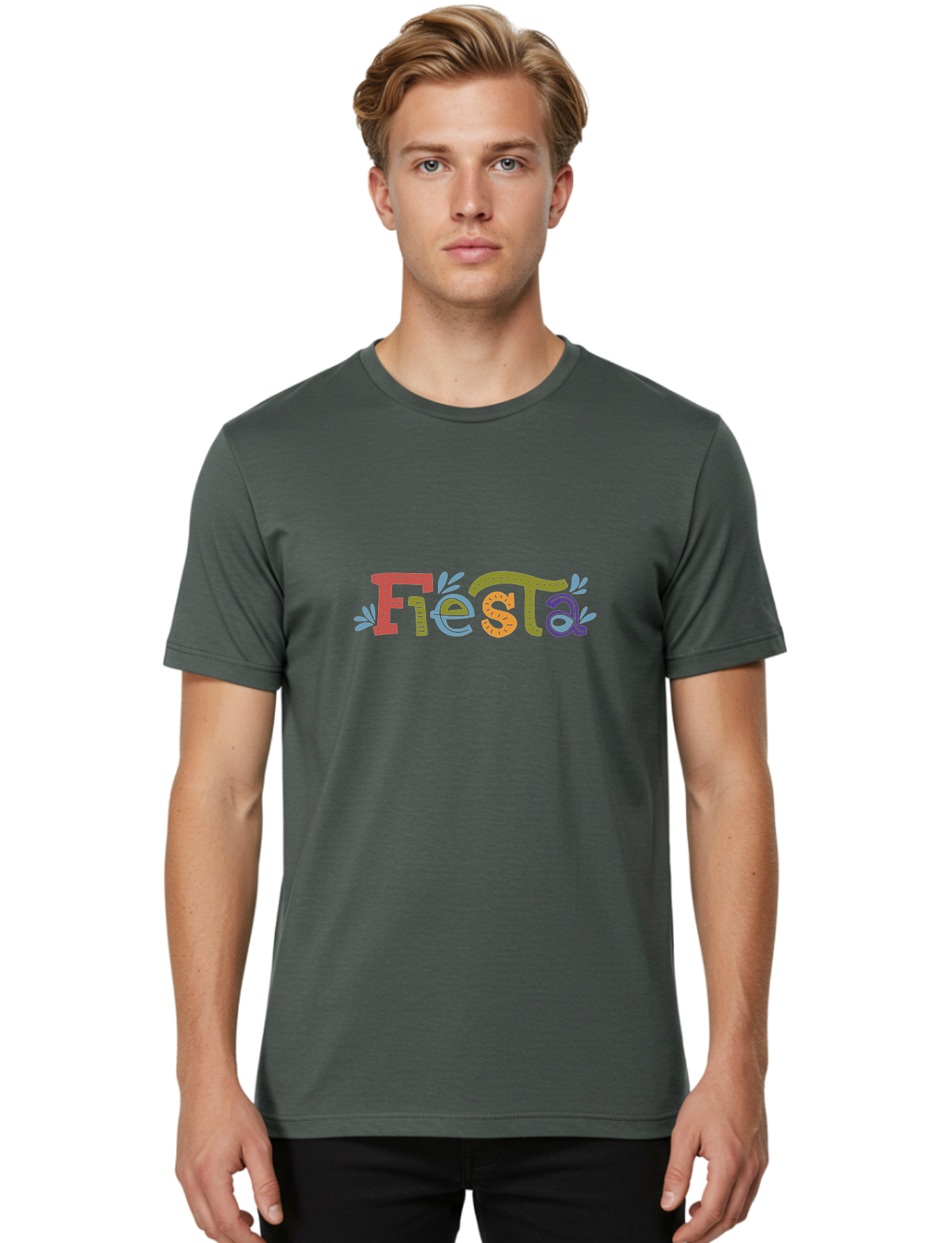 Fiesta-2 Men'S Graphic Tee, 100% Cotton, Comfortable Casual Summer Wear, Machine Washable, Fiesta, Colorful Text, Party Theme, Festive Atmosphere, Vibrant Colors, Celebratory Mood, Lively Graphics - Aaa244 8
