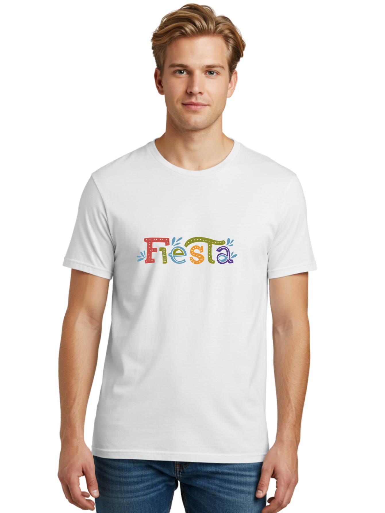Fiesta-2 Men'S Graphic Tee, 100% Cotton, Comfortable Casual Summer Wear, Machine Washable, Fiesta, Colorful Text, Party Theme, Festive Atmosphere, Vibrant Colors, Celebratory Mood, Lively Graphics - Aaa244 20