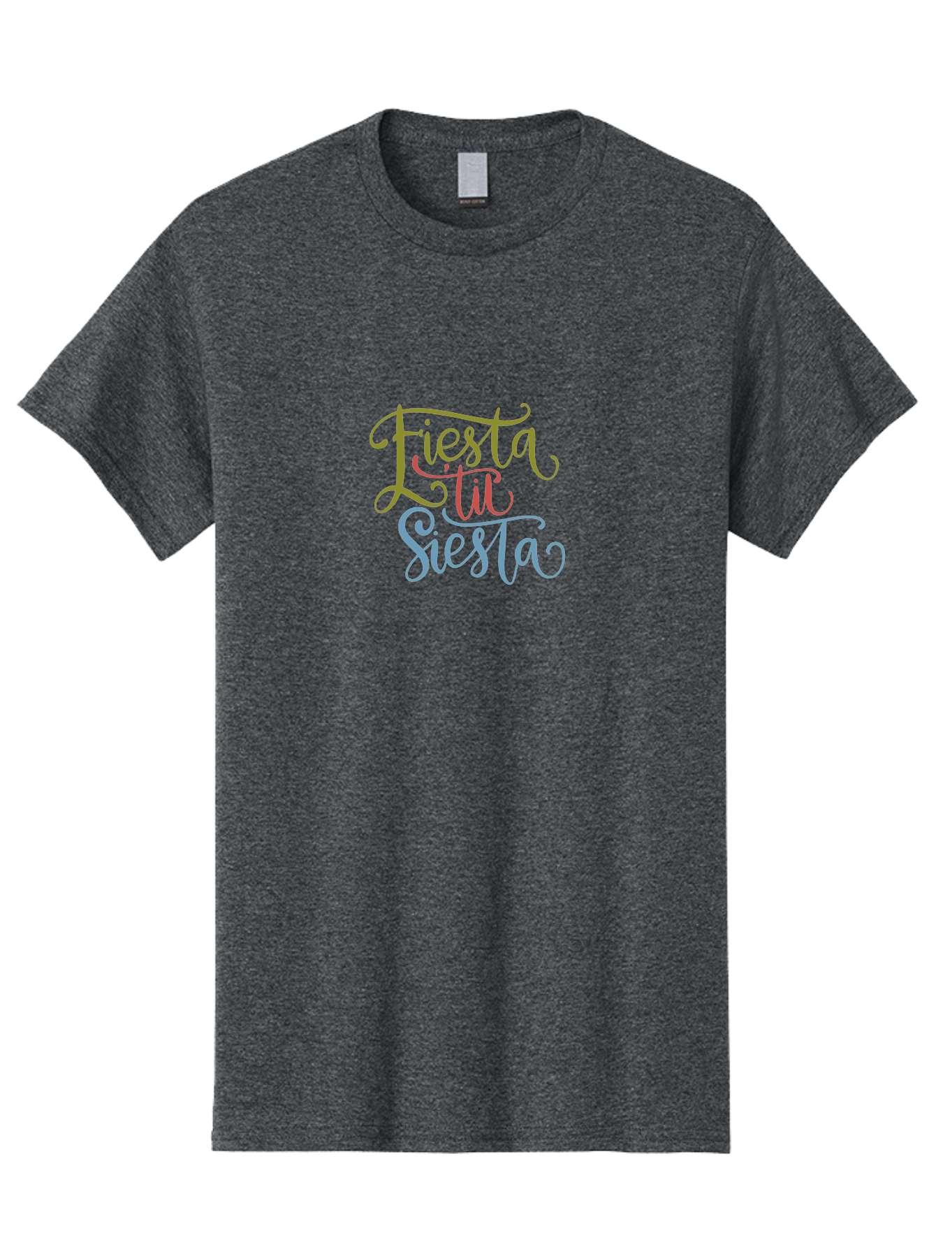 Fiesta-La-Siesta Men'S Graphic Tee, 100% Cotton, Comfortable Casual Summer Wear, Machine Washable, Festive Typography, Vibrant Colors, Party Vibes, Celebration, Colorful Gradient, Fiesta La Siesta, Elegant Design, Artistic Font, - Aaa245 9