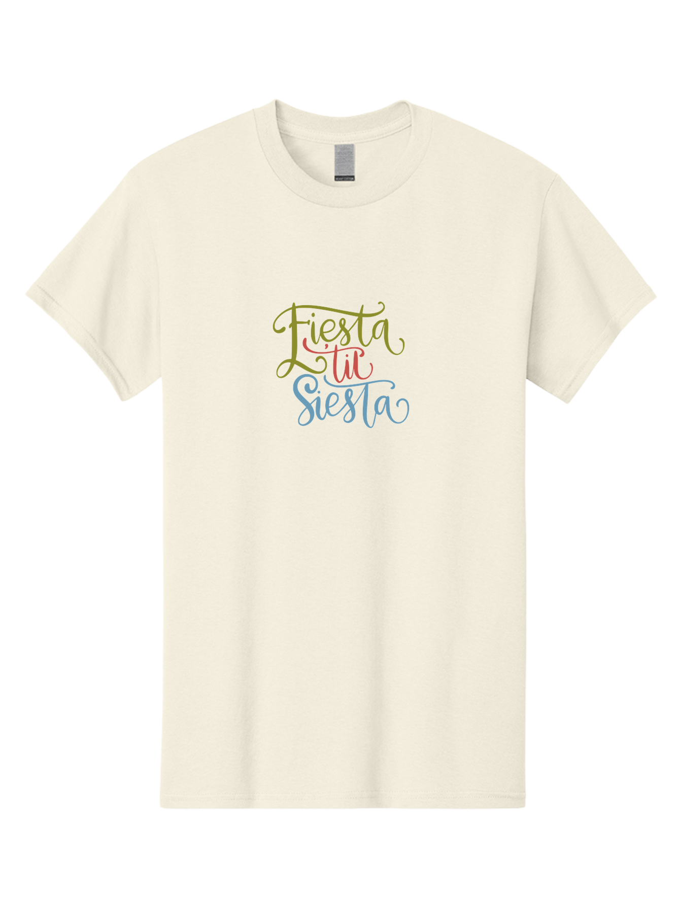 Fiesta-La-Siesta Men'S Graphic Tee, 100% Cotton, Comfortable Casual Summer Wear, Machine Washable, Festive Typography, Vibrant Colors, Party Vibes, Celebration, Colorful Gradient, Fiesta La Siesta, Elegant Design, Artistic Font, - Aaa245 19