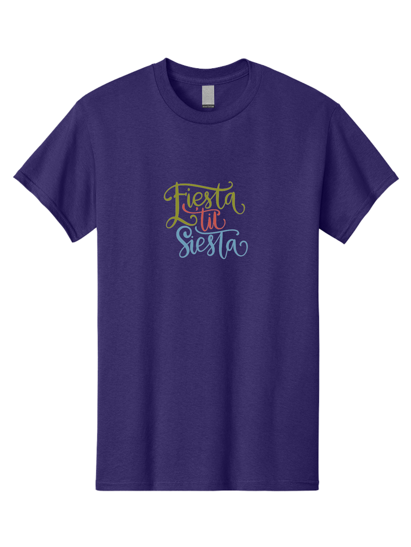 Fiesta-La-Siesta Men'S Graphic Tee, 100% Cotton, Comfortable Casual Summer Wear, Machine Washable, Festive Typography, Vibrant Colors, Party Vibes, Celebration, Colorful Gradient, Fiesta La Siesta, Elegant Design, Artistic Font, - Aaa245 17