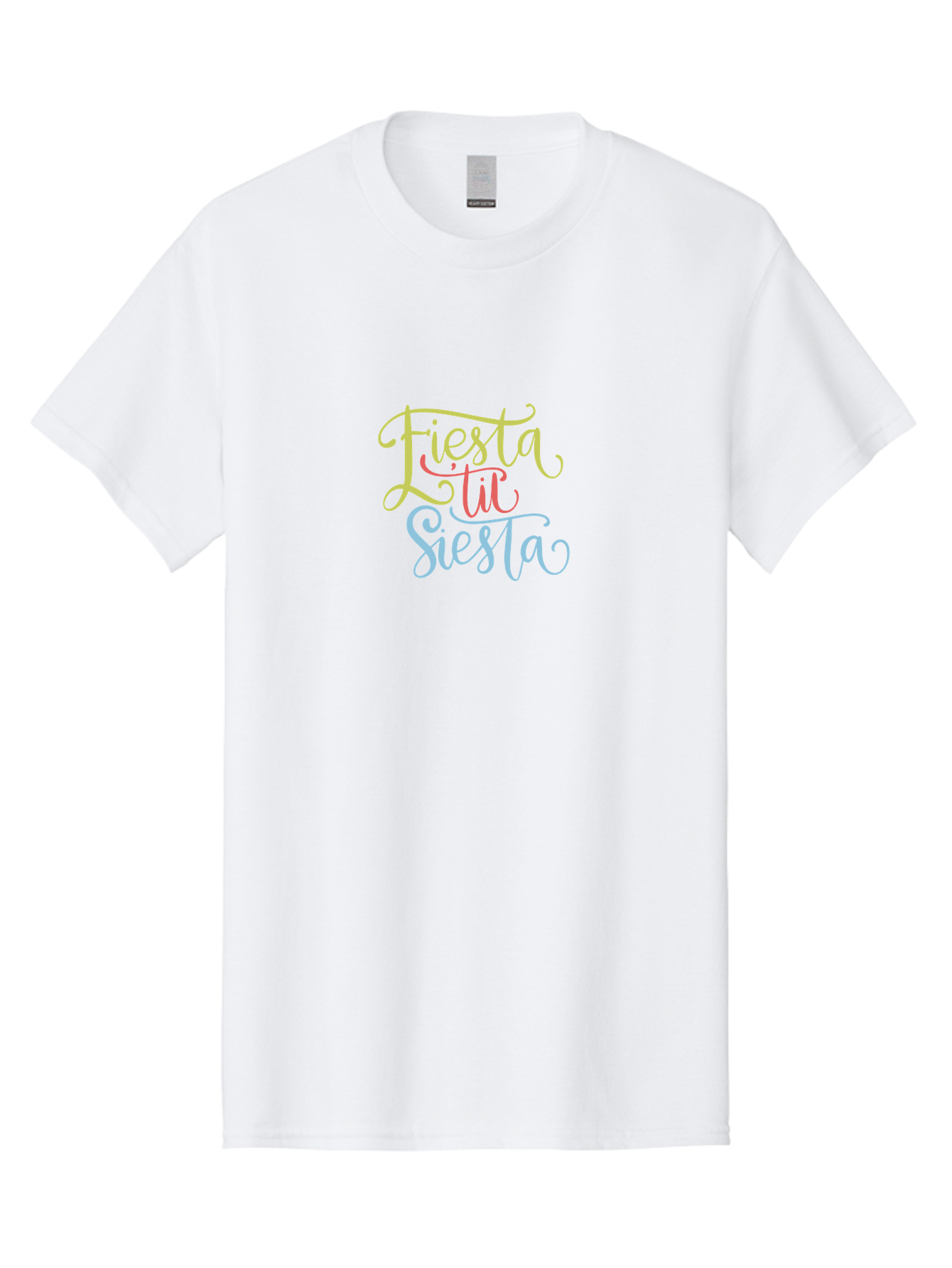 Fiesta-Til-Siesta Men'S Graphic Tee, 100% Cotton, Comfortable Casual Summer Wear, Machine Washable, Party Invitation, Festive Vibes, Celebration Graphics, Colorful Typography, Party Time, Fiesta Theme, Siesta Fun, Vibrant Colors, - Aaa246 3
