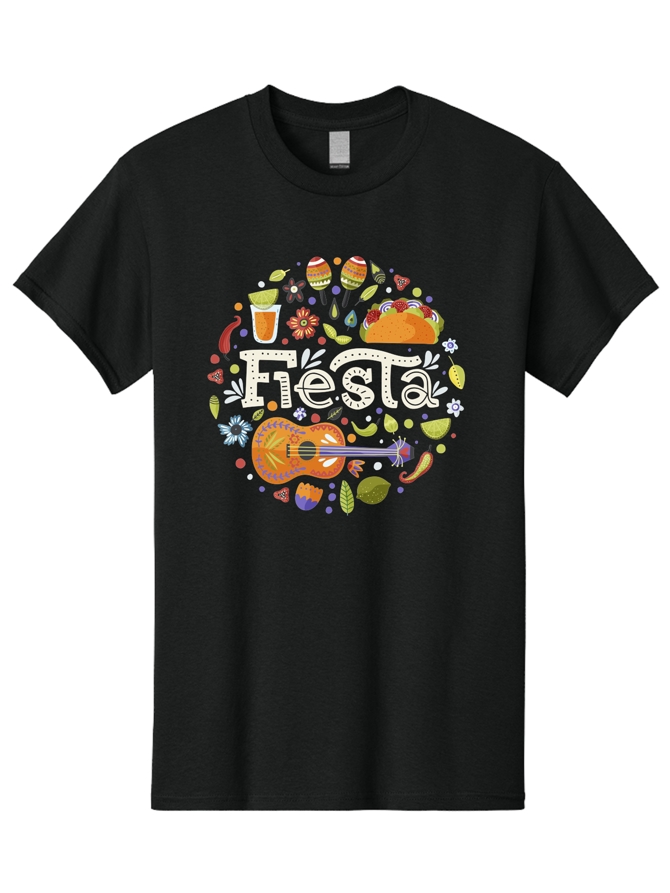 Fiesta Men'S Graphic Tee, 100% Cotton, Comfortable Casual Summer Wear, Machine Washable, Latin American Party, Festive Celebration, Traditional Food, Folk Music, Vibrant Culture, Colorful Flowers, Lively Atmosphere, Dance And Music, - Aaa249 11
