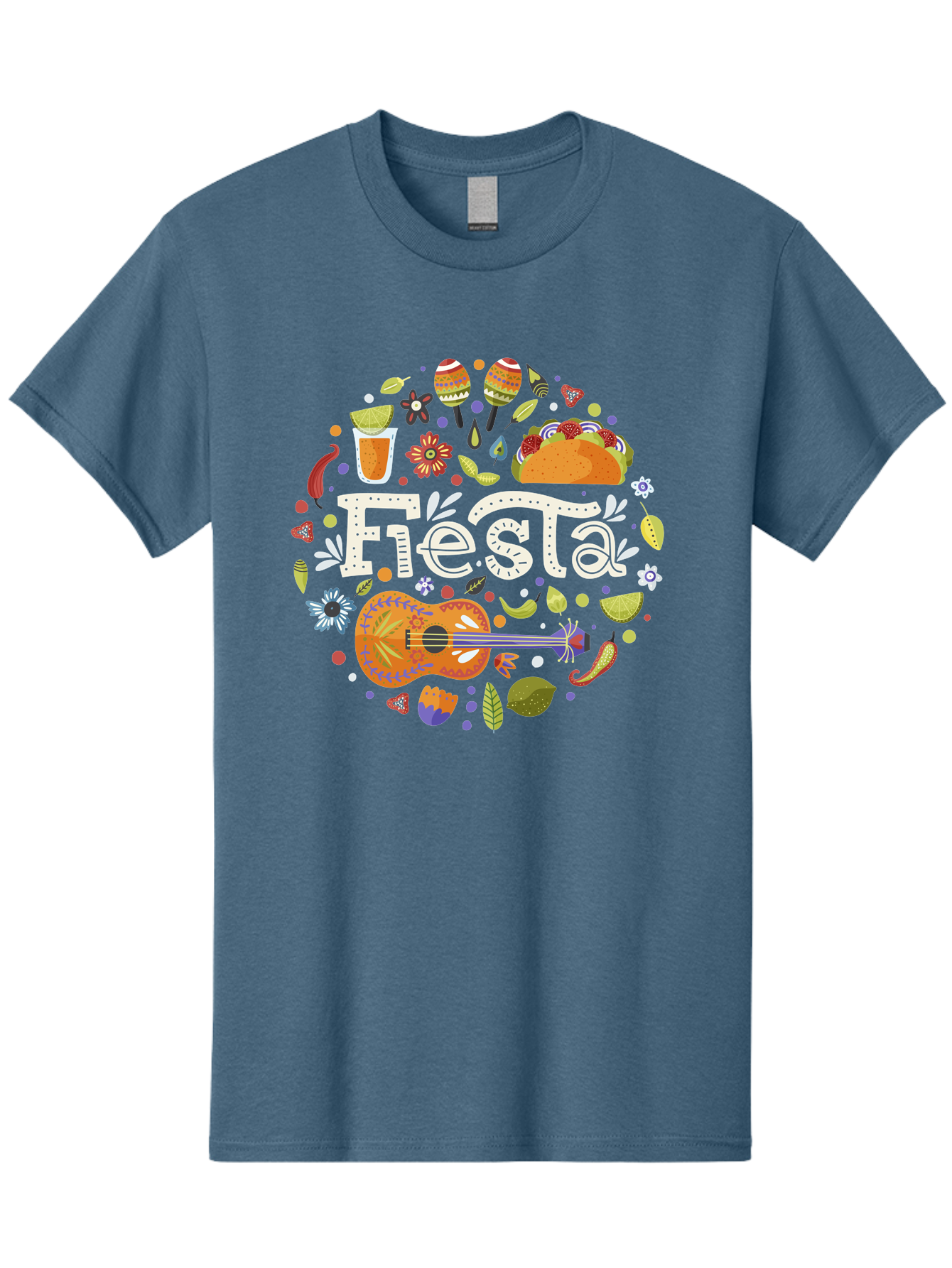 Fiesta Men'S Graphic Tee, 100% Cotton, Comfortable Casual Summer Wear, Machine Washable, Latin American Party, Festive Celebration, Traditional Food, Folk Music, Vibrant Culture, Colorful Flowers, Lively Atmosphere, Dance And Music, - Aaa249 27