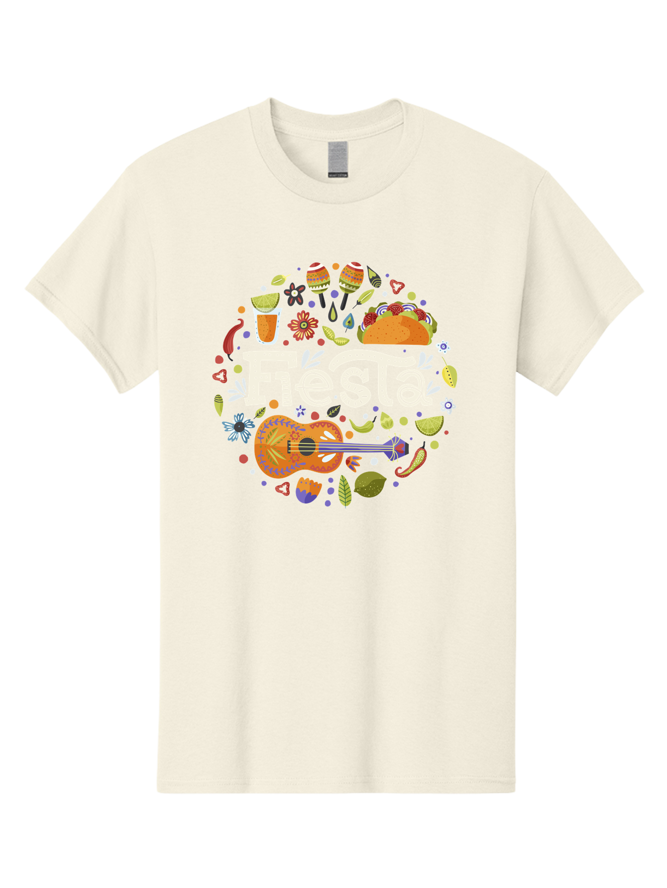Fiesta Men'S Graphic Tee, 100% Cotton, Comfortable Casual Summer Wear, Machine Washable, Latin American Party, Festive Celebration, Traditional Food, Folk Music, Vibrant Culture, Colorful Flowers, Lively Atmosphere, Dance And Music, - Aaa249 23