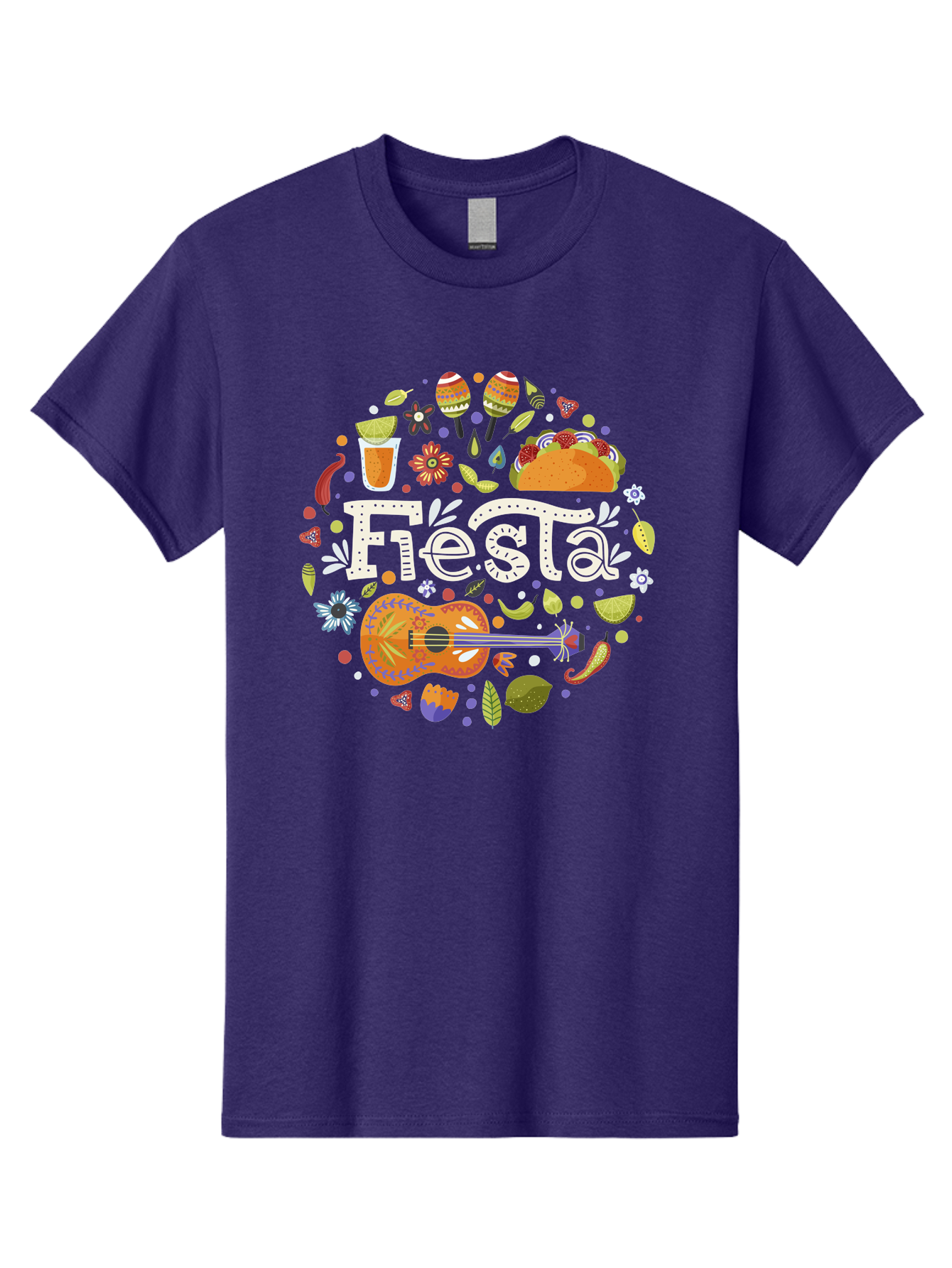 Fiesta Men'S Graphic Tee, 100% Cotton, Comfortable Casual Summer Wear, Machine Washable, Latin American Party, Festive Celebration, Traditional Food, Folk Music, Vibrant Culture, Colorful Flowers, Lively Atmosphere, Dance And Music, - Aaa249 21