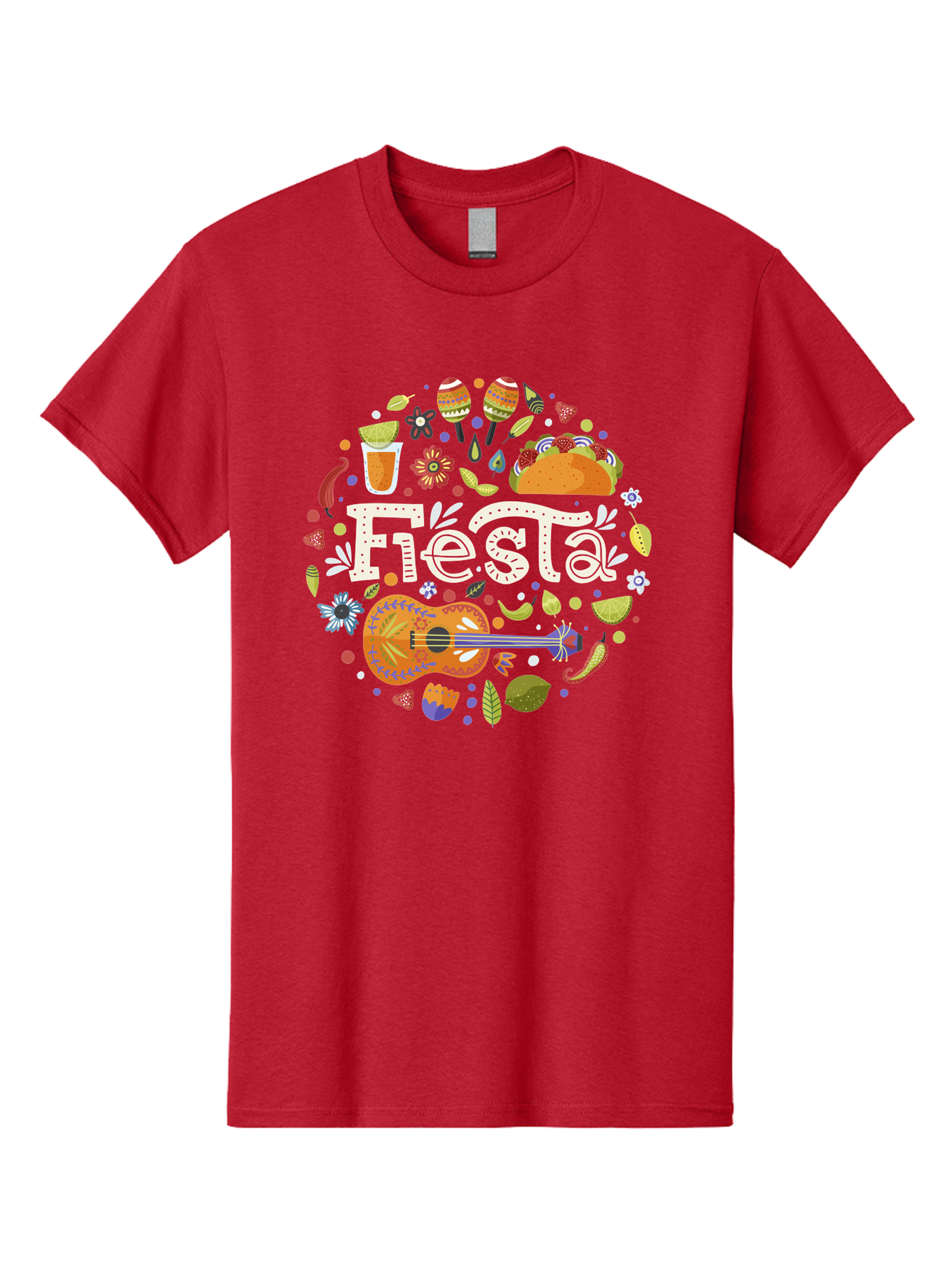 Fiesta Men'S Graphic Tee, 100% Cotton, Comfortable Casual Summer Wear, Machine Washable, Latin American Party, Festive Celebration, Traditional Food, Folk Music, Vibrant Culture, Colorful Flowers, Lively Atmosphere, Dance And Music, - Aaa249 17