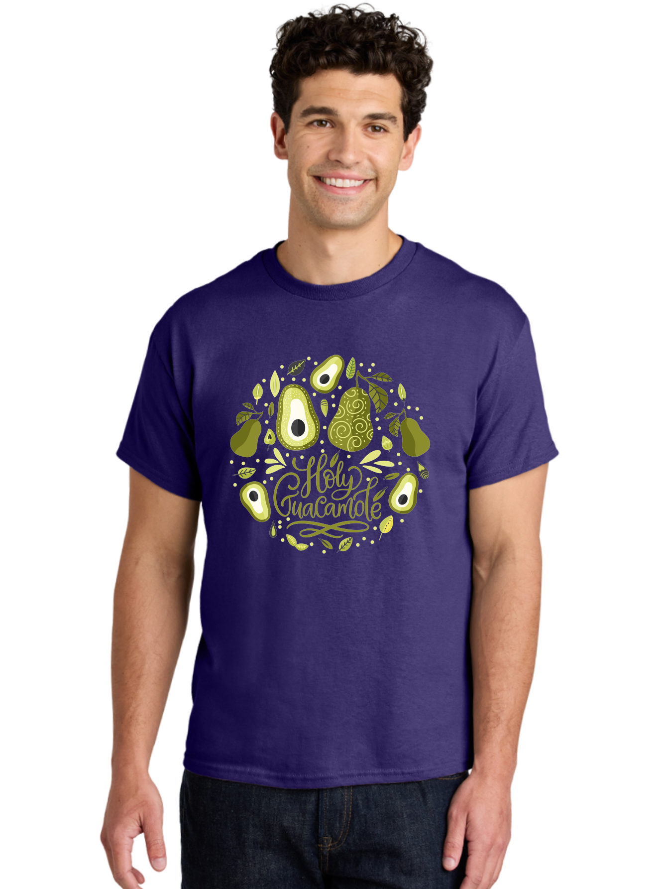 Hello-Avocado Men'S Graphic Tee, 100% Cotton, Comfortable Casual Summer Wear, Machine Washable, Avocado Illustrations, Guacamole Recipe, Healthy Eating, Vegan Lifestyle, Organic Produce, Foodie Culture, Fresh Ingredients, Culinary Delights - Aaa250 30