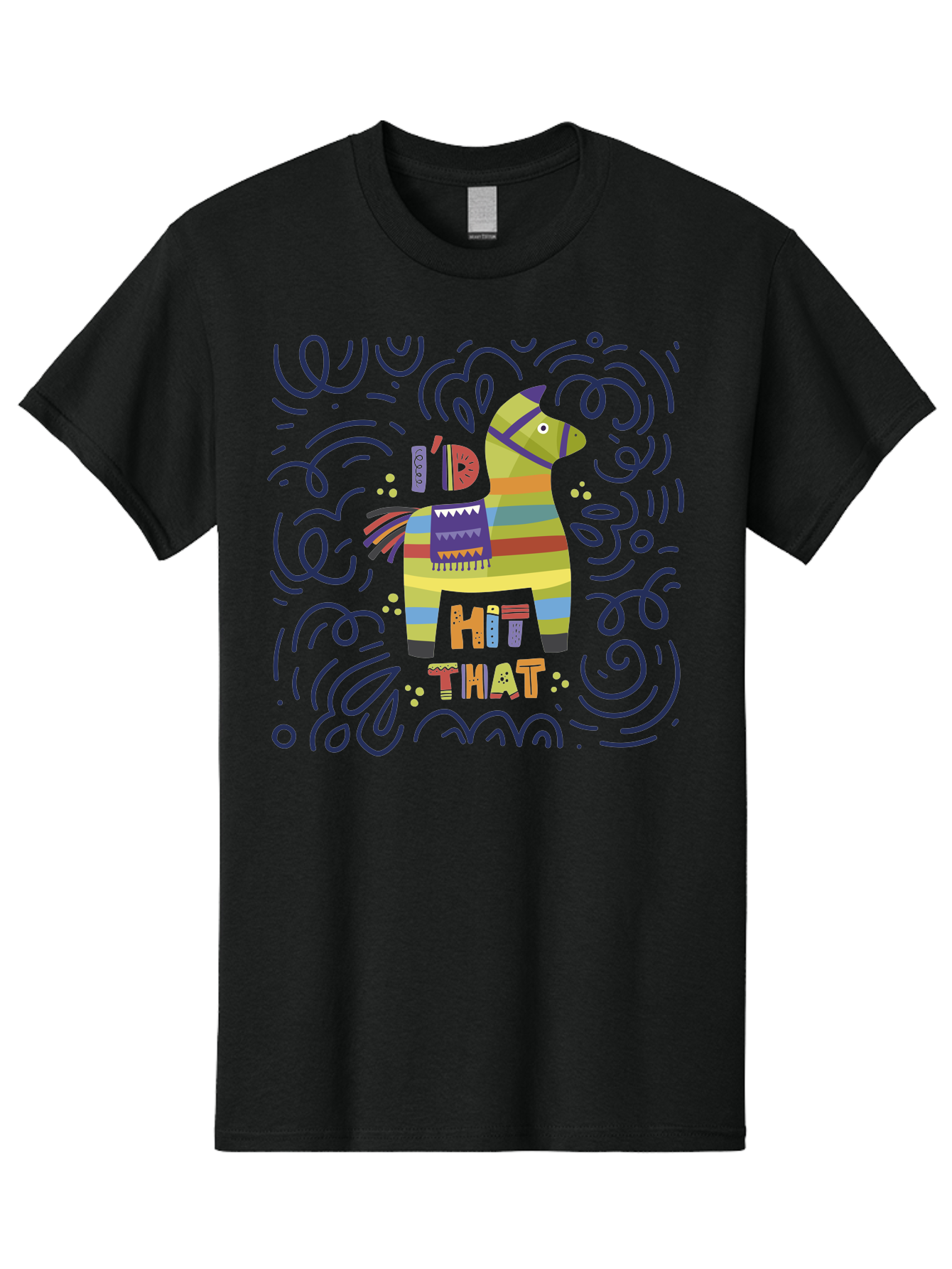 Hit-That-Pinata Men'S Graphic Tee, 100% Cotton, Comfortable Casual Summer Wear, Machine Washable, Colorful Piñata, Party Decoration, Festive Atmosphere, Vibrant Colors, Playful Design, Fiesta Theme, Celebration, Fun, Lively - Aaa251 3
