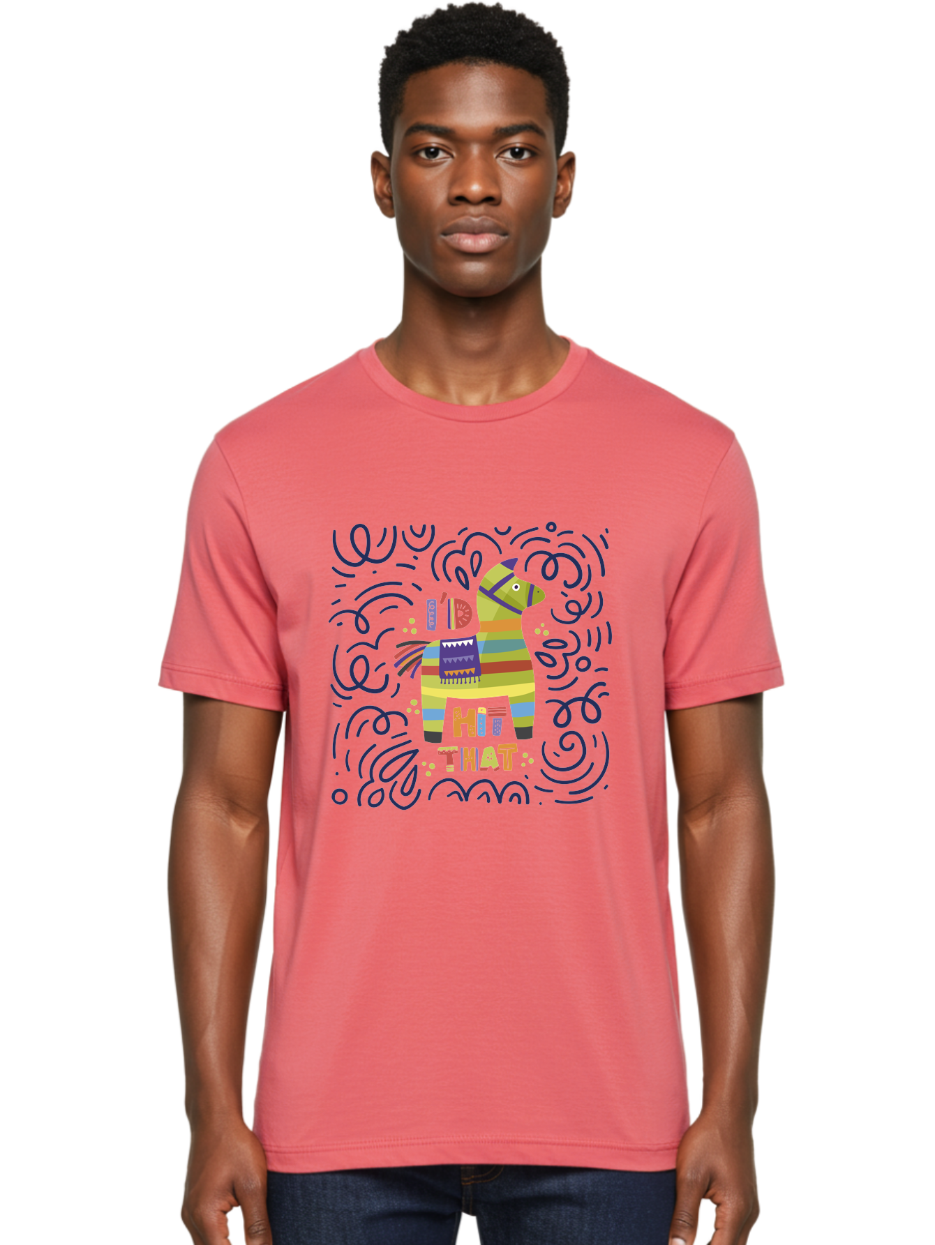 Hit-That-Pinata Men'S Graphic Tee, 100% Cotton, Comfortable Casual Summer Wear, Machine Washable, Colorful Piñata, Party Decoration, Festive Atmosphere, Vibrant Colors, Playful Design, Fiesta Theme, Celebration, Fun, Lively - Aaa251 10