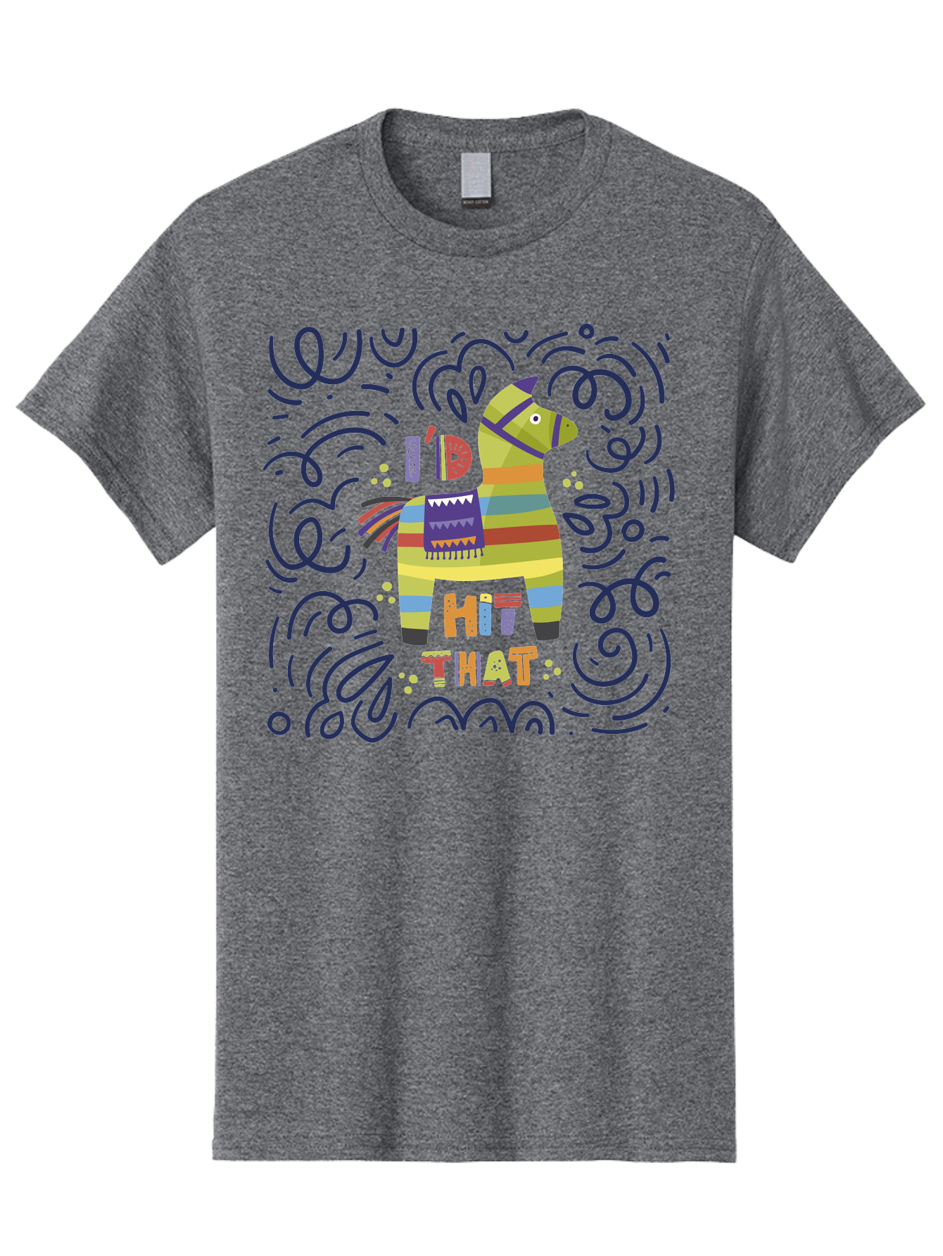 Hit-That-Pinata Men'S Graphic Tee, 100% Cotton, Comfortable Casual Summer Wear, Machine Washable, Colorful Piñata, Party Decoration, Festive Atmosphere, Vibrant Colors, Playful Design, Fiesta Theme, Celebration, Fun, Lively - Aaa251 5