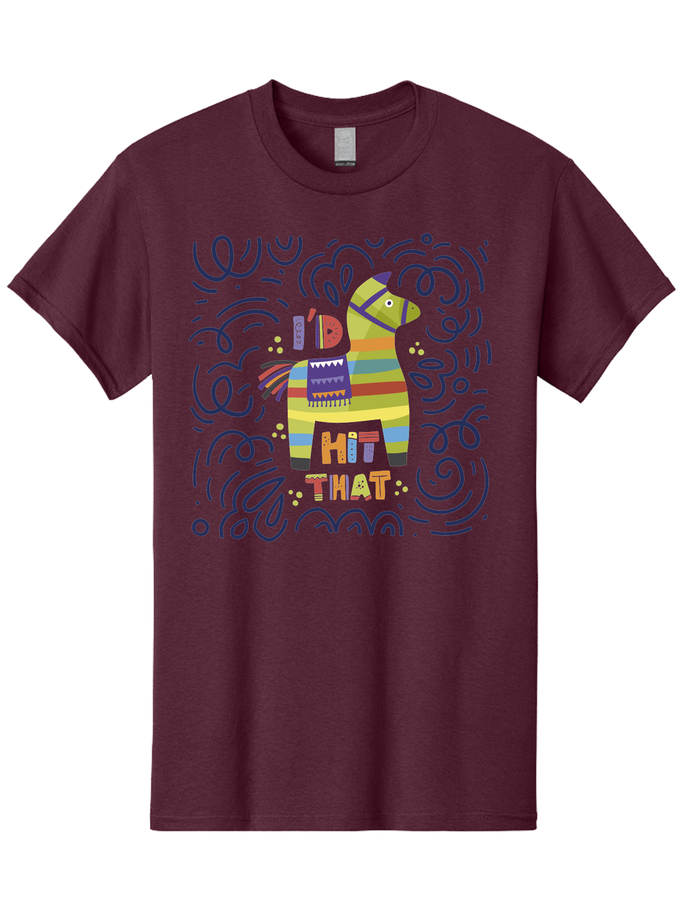 Hit-That-Pinata Men'S Graphic Tee, 100% Cotton, Comfortable Casual Summer Wear, Machine Washable, Colorful Piñata, Party Decoration, Festive Atmosphere, Vibrant Colors, Playful Design, Fiesta Theme, Celebration, Fun, Lively - Aaa251 21