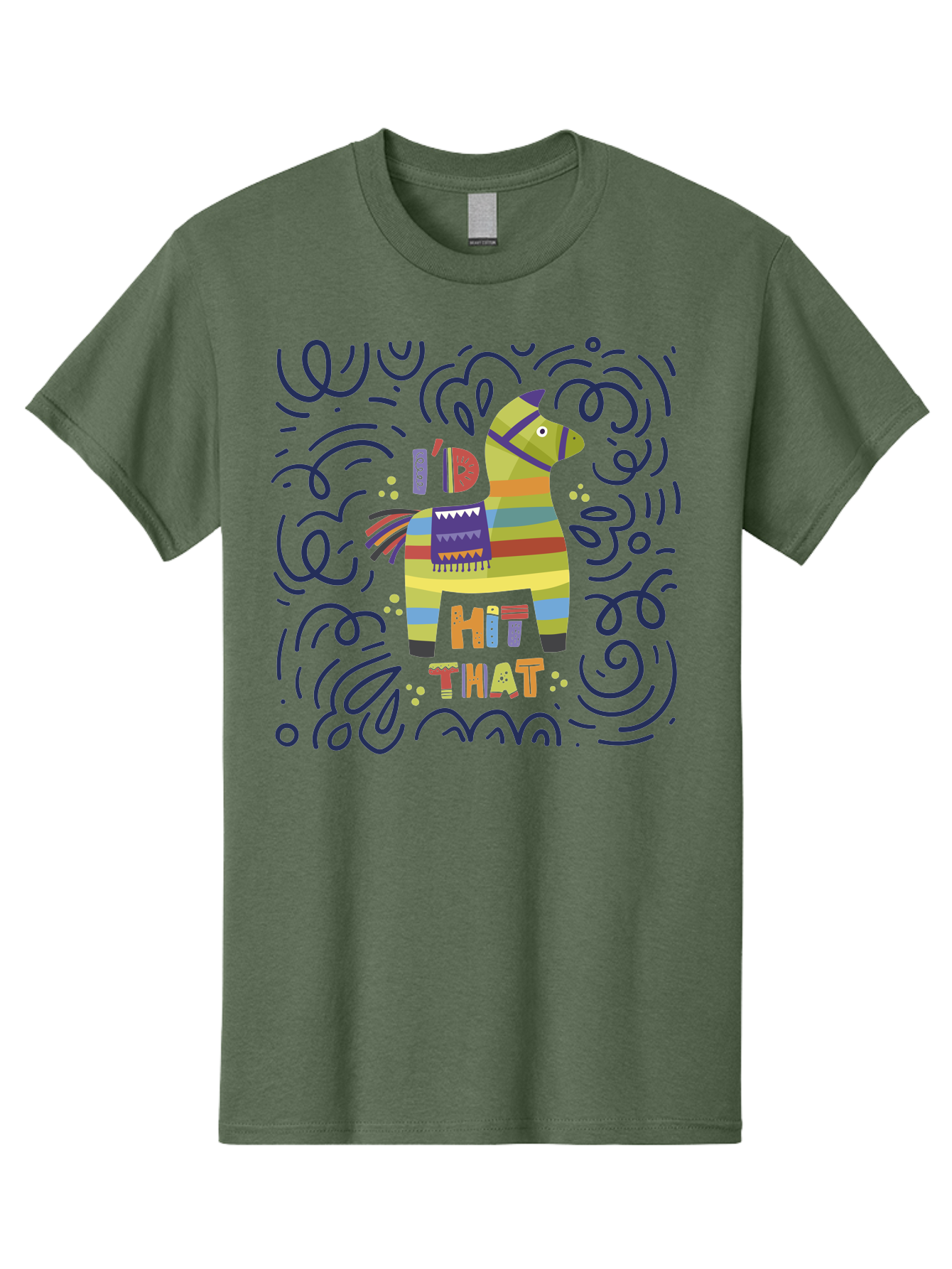 Hit-That-Pinata Men'S Graphic Tee, 100% Cotton, Comfortable Casual Summer Wear, Machine Washable, Colorful Piñata, Party Decoration, Festive Atmosphere, Vibrant Colors, Playful Design, Fiesta Theme, Celebration, Fun, Lively - Aaa251 7
