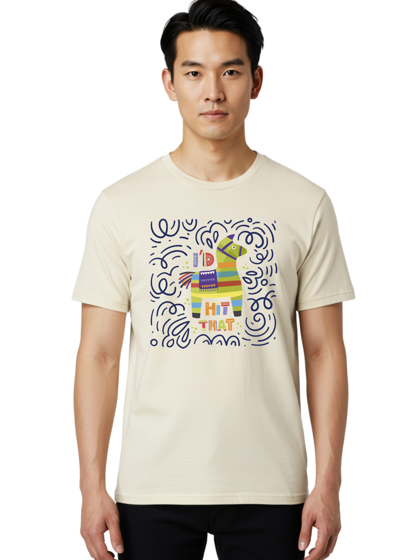 Hit-That-Pinata Men'S Graphic Tee, 100% Cotton, Comfortable Casual Summer Wear, Machine Washable, Colorful Piñata, Party Decoration, Festive Atmosphere, Vibrant Colors, Playful Design, Fiesta Theme, Celebration, Fun, Lively - Aaa251 14