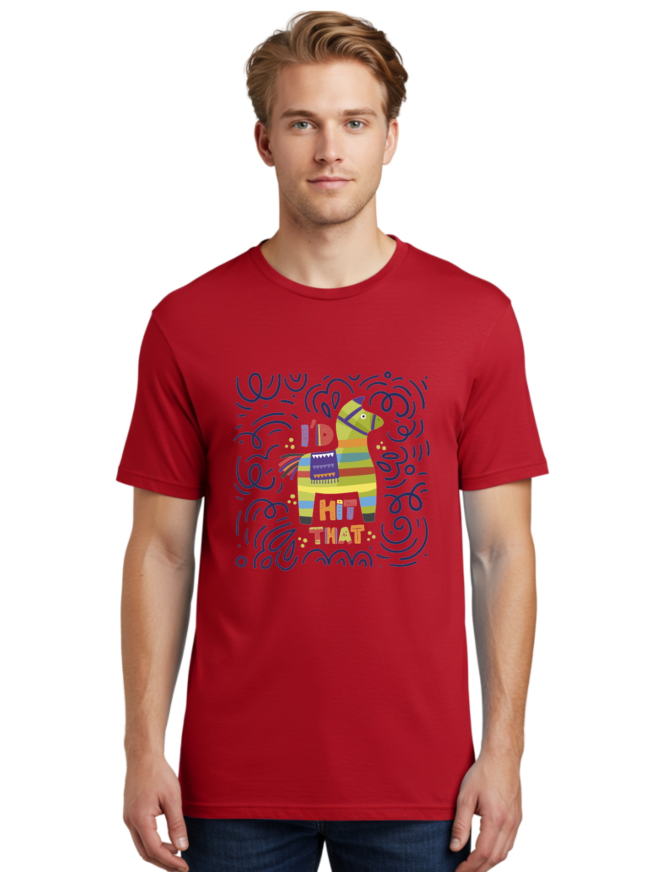 Hit-That-Pinata Men'S Graphic Tee, 100% Cotton, Comfortable Casual Summer Wear, Machine Washable, Colorful Piñata, Party Decoration, Festive Atmosphere, Vibrant Colors, Playful Design, Fiesta Theme, Celebration, Fun, Lively - Aaa251 26