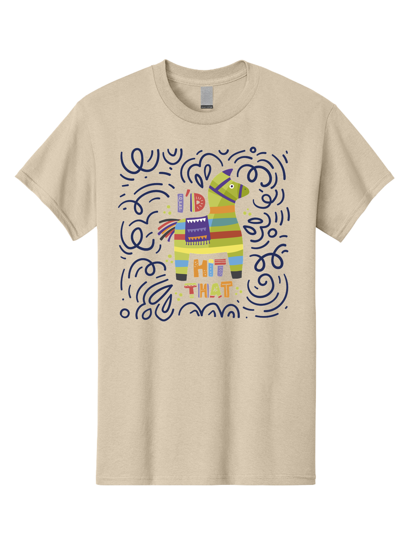 Hit-That-Pinata Men'S Graphic Tee, 100% Cotton, Comfortable Casual Summer Wear, Machine Washable, Colorful Piñata, Party Decoration, Festive Atmosphere, Vibrant Colors, Playful Design, Fiesta Theme, Celebration, Fun, Lively - Aaa251 19