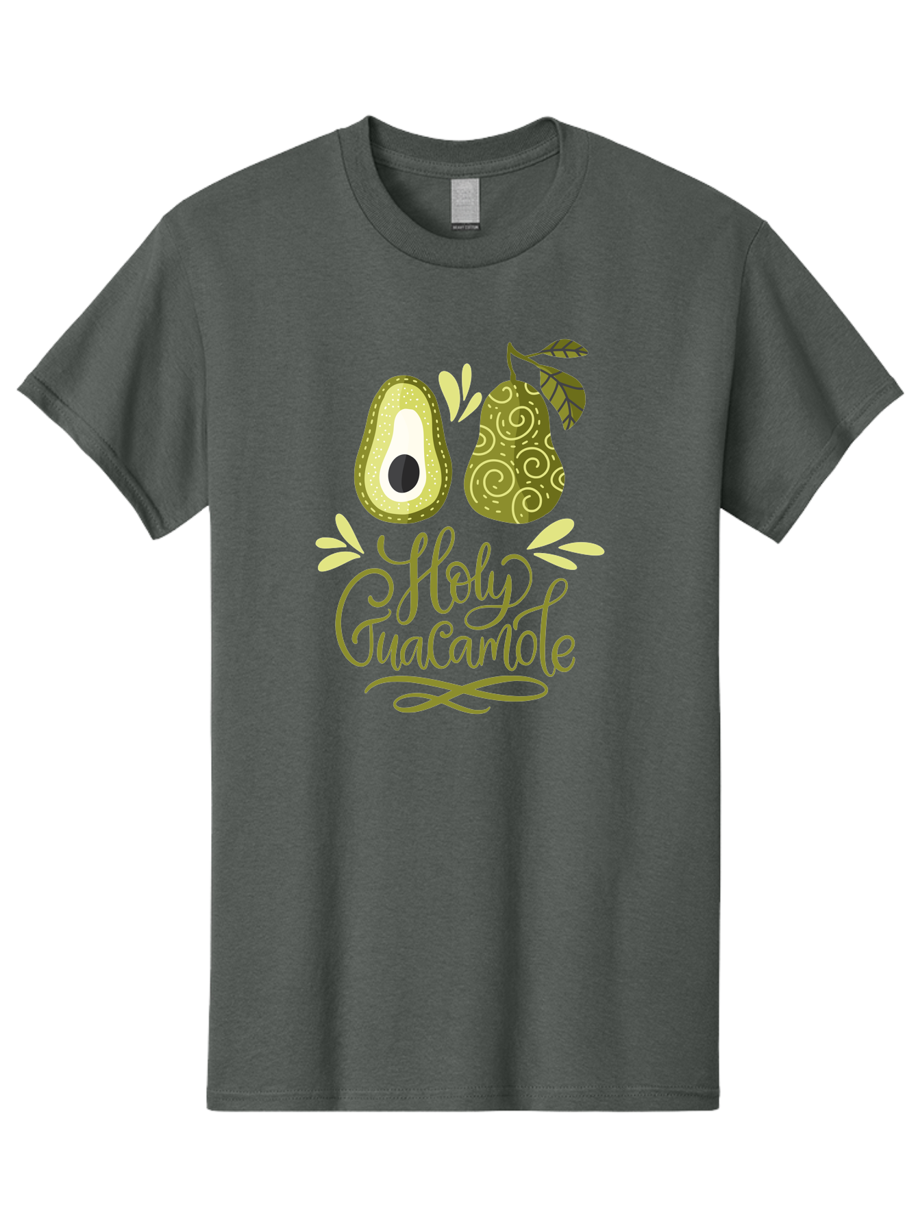 Holy-Guacamole Men'S Graphic Tee, 100% Cotton, Comfortable Casual Summer Wear, Machine Washable, Avocado Illustration, Guacamole Recipe, Healthy Eating, Food Art, Creative Typography, Decorative Leaves, Vibrant Colors, Culinary Design - Aaa254 5