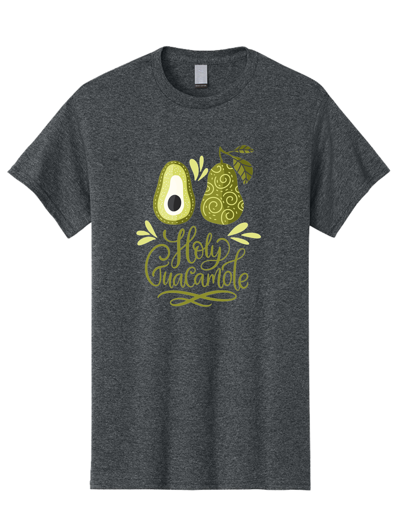 Holy-Guacamole Men'S Graphic Tee, 100% Cotton, Comfortable Casual Summer Wear, Machine Washable, Avocado Illustration, Guacamole Recipe, Healthy Eating, Food Art, Creative Typography, Decorative Leaves, Vibrant Colors, Culinary Design - Aaa254 25