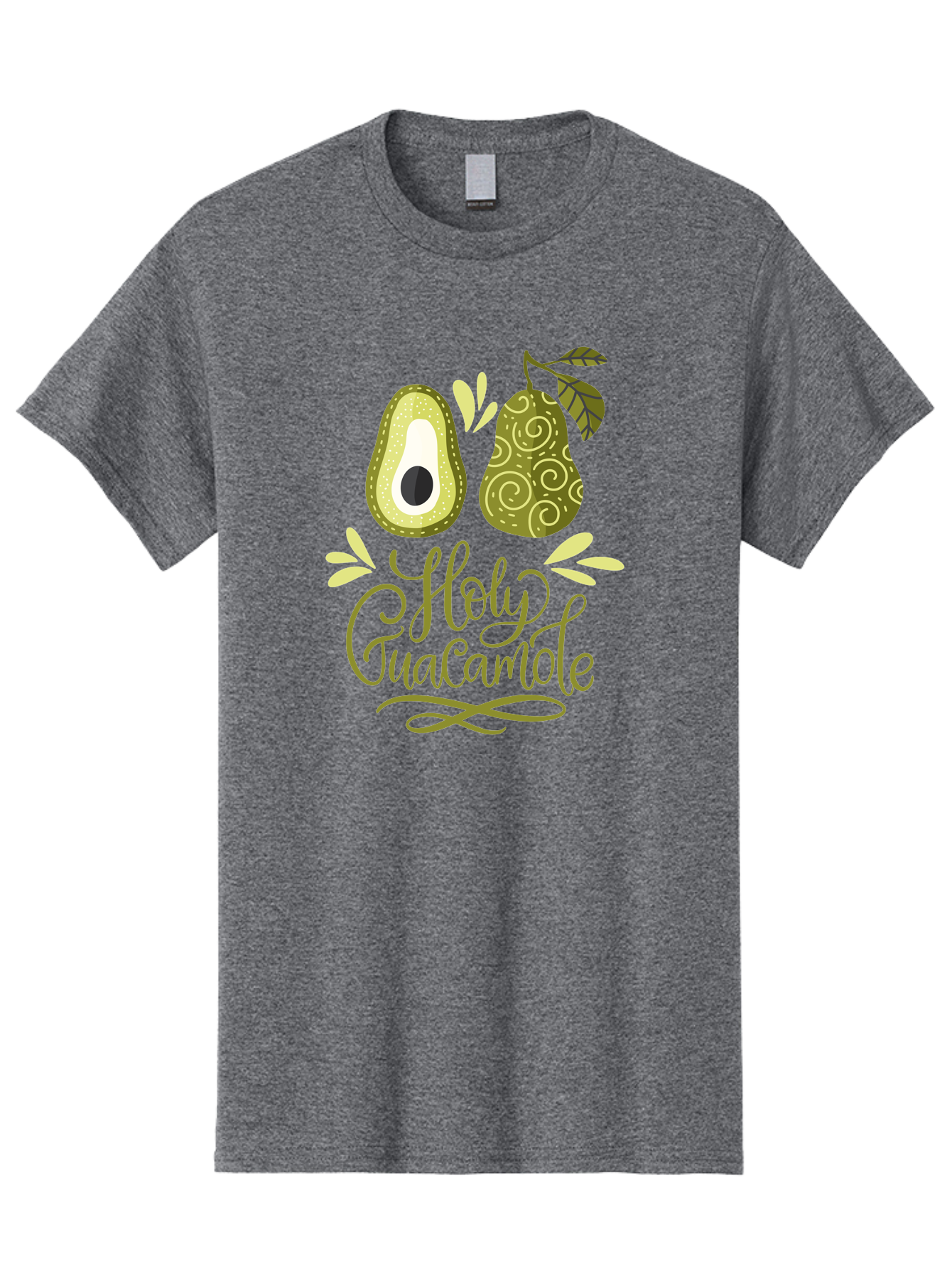 Holy-Guacamole Men'S Graphic Tee, 100% Cotton, Comfortable Casual Summer Wear, Machine Washable, Avocado Illustration, Guacamole Recipe, Healthy Eating, Food Art, Creative Typography, Decorative Leaves, Vibrant Colors, Culinary Design - Aaa254 13