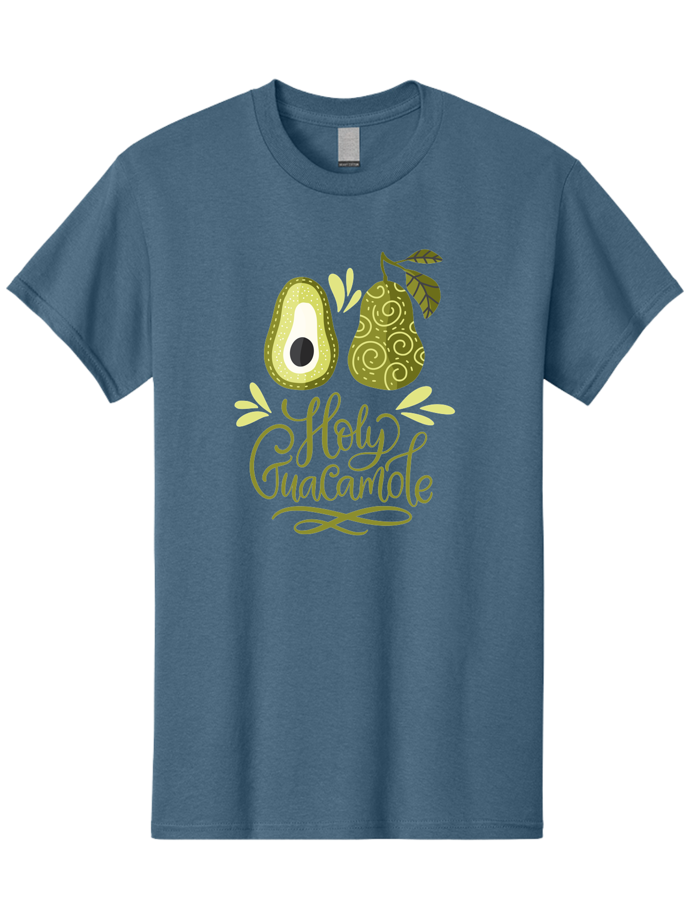 Holy-Guacamole Men'S Graphic Tee, 100% Cotton, Comfortable Casual Summer Wear, Machine Washable, Avocado Illustration, Guacamole Recipe, Healthy Eating, Food Art, Creative Typography, Decorative Leaves, Vibrant Colors, Culinary Design - Aaa254 15