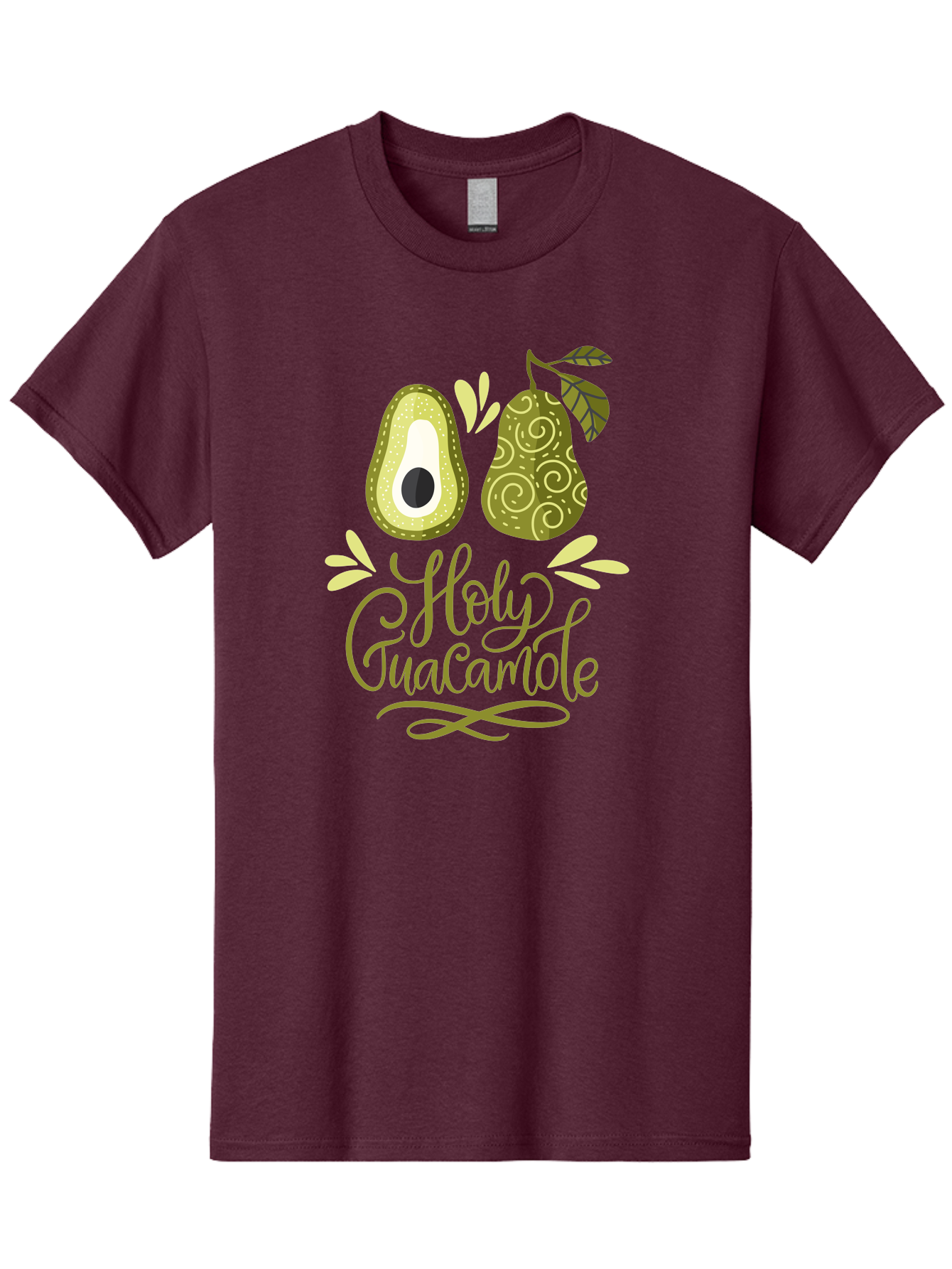 Holy-Guacamole Men'S Graphic Tee, 100% Cotton, Comfortable Casual Summer Wear, Machine Washable, Avocado Illustration, Guacamole Recipe, Healthy Eating, Food Art, Creative Typography, Decorative Leaves, Vibrant Colors, Culinary Design - Aaa254 17