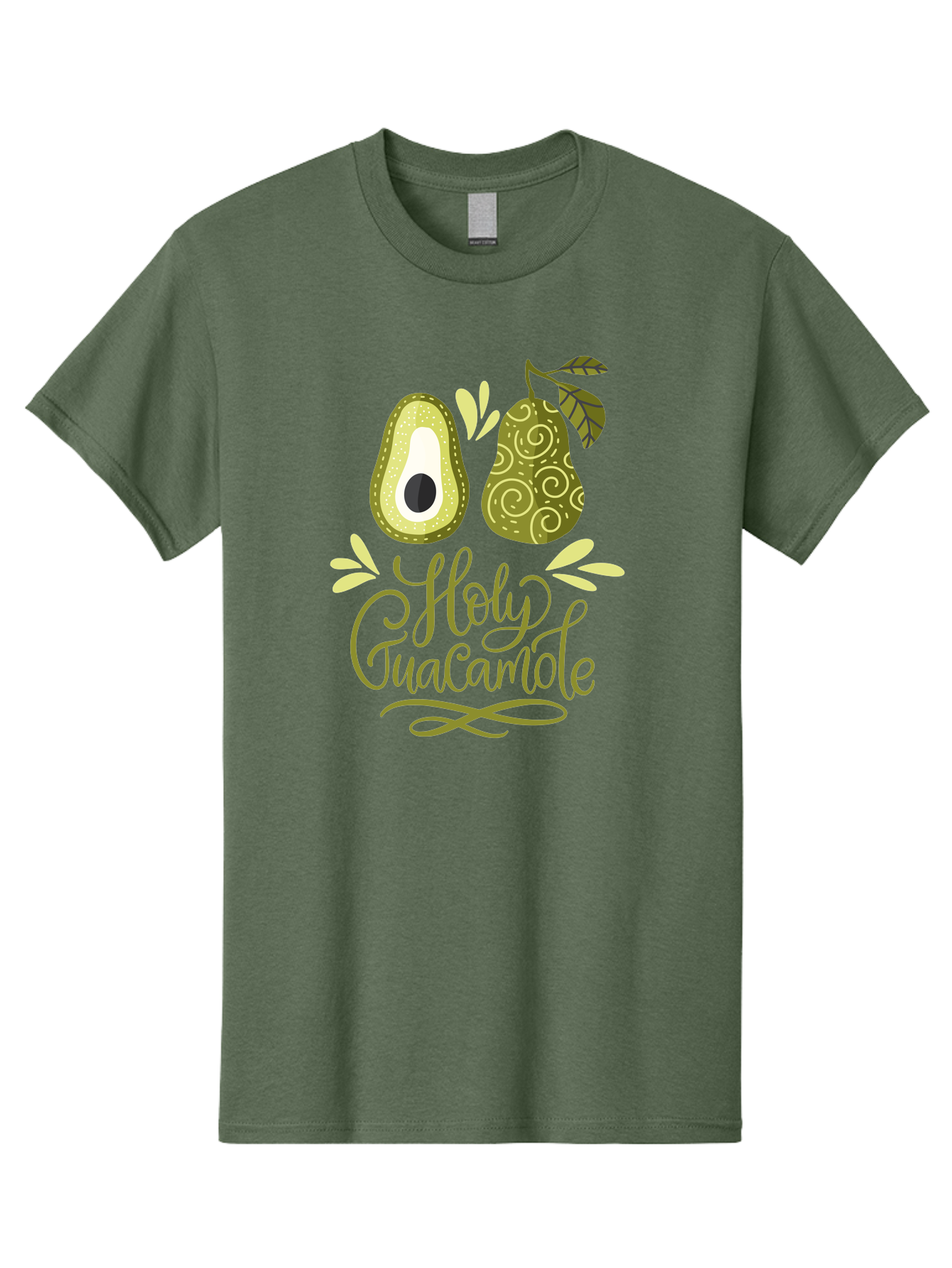 Holy-Guacamole Men'S Graphic Tee, 100% Cotton, Comfortable Casual Summer Wear, Machine Washable, Avocado Illustration, Guacamole Recipe, Healthy Eating, Food Art, Creative Typography, Decorative Leaves, Vibrant Colors, Culinary Design - Aaa254 21