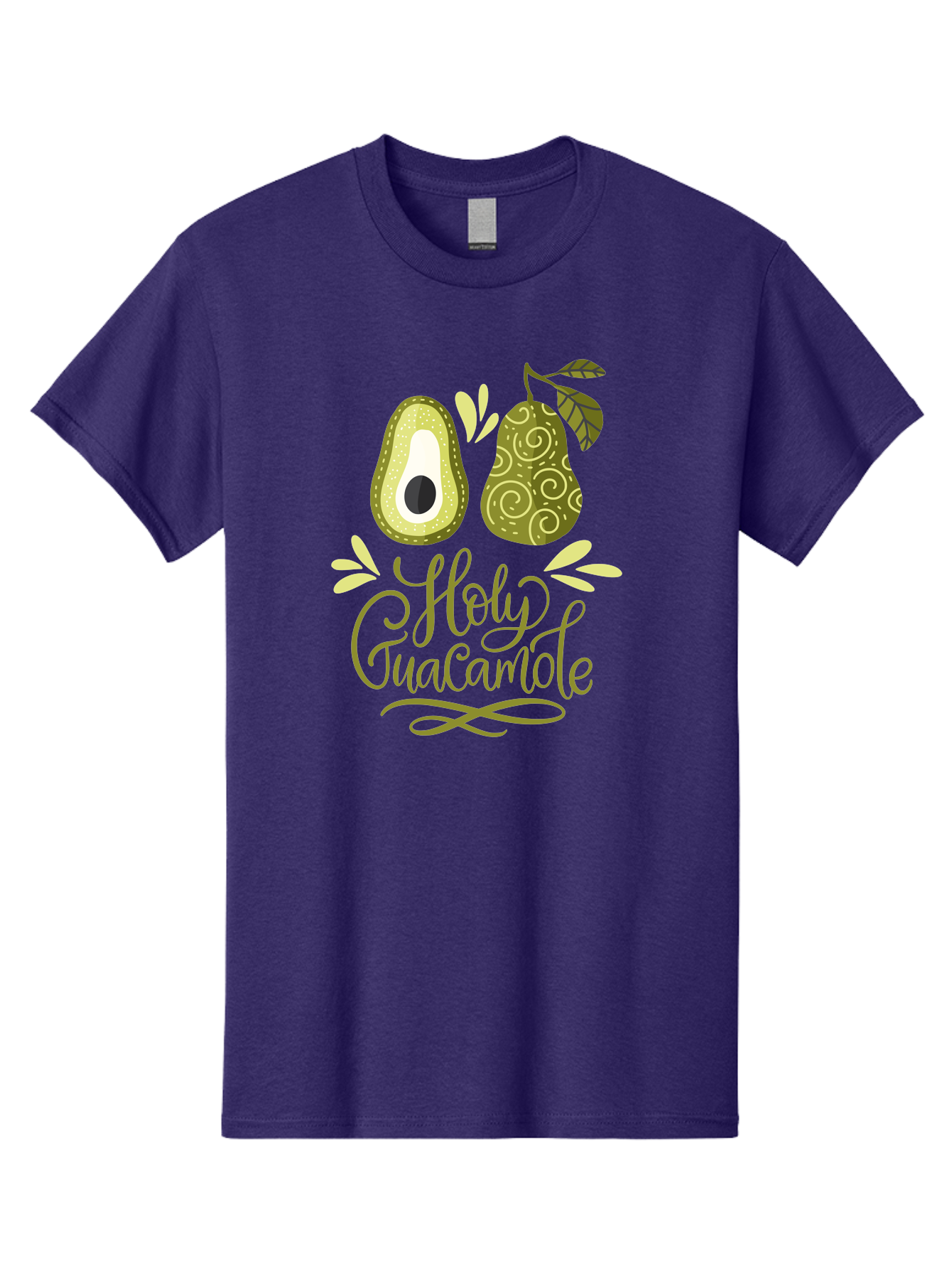 Holy-Guacamole Men'S Graphic Tee, 100% Cotton, Comfortable Casual Summer Wear, Machine Washable, Avocado Illustration, Guacamole Recipe, Healthy Eating, Food Art, Creative Typography, Decorative Leaves, Vibrant Colors, Culinary Design - Aaa254 3