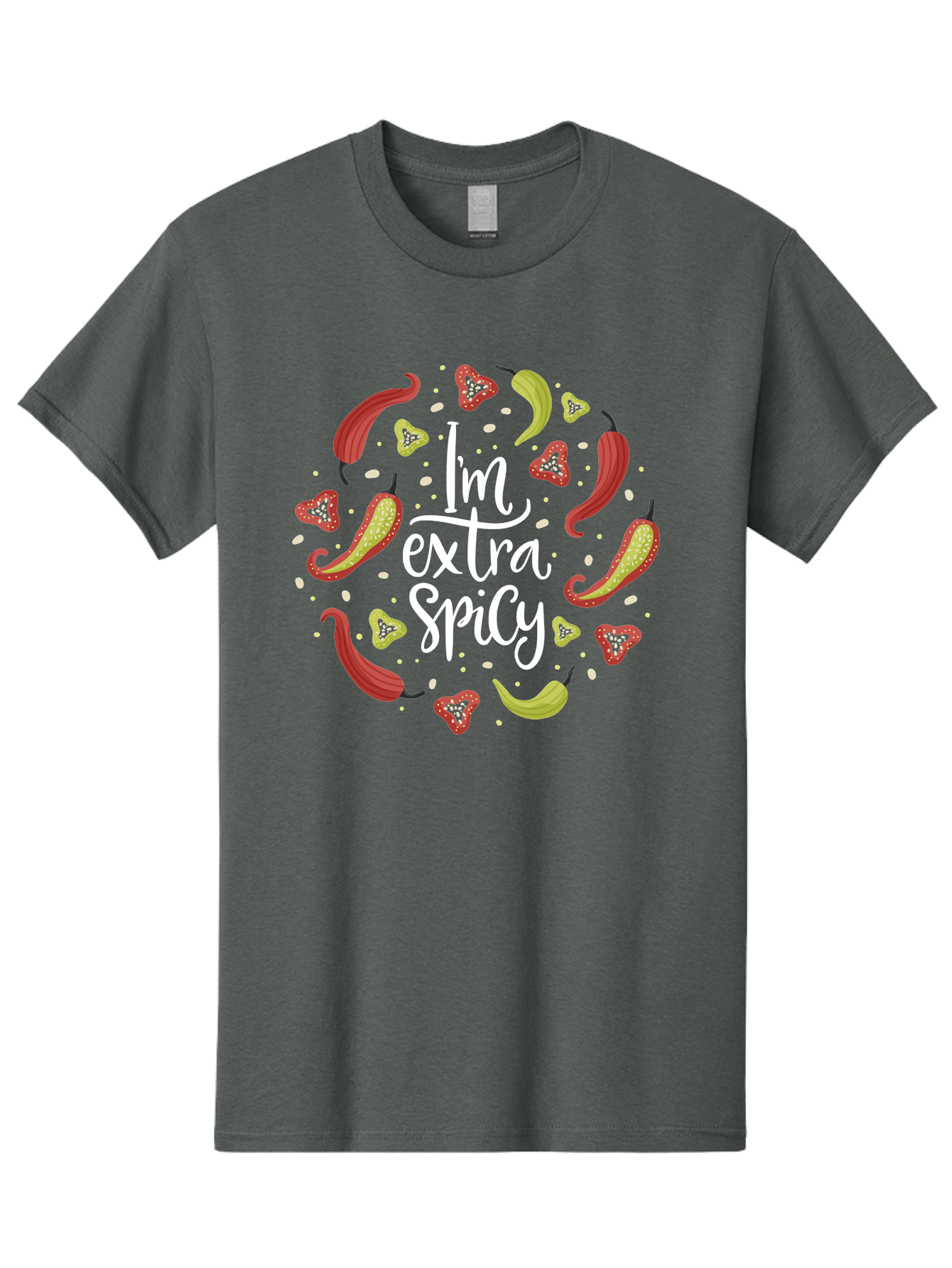 I-M-Extra-Spicy-1 Men'S Graphic Tee, 100% Cotton, Comfortable Casual Summer Wear, Machine Washable, Spicy Food, Hot Peppers, Chili Peppers, Strawberries, Flavorful Cuisine, Bold Flavors, Spicy Personality, Fun Design - Aaa258 19