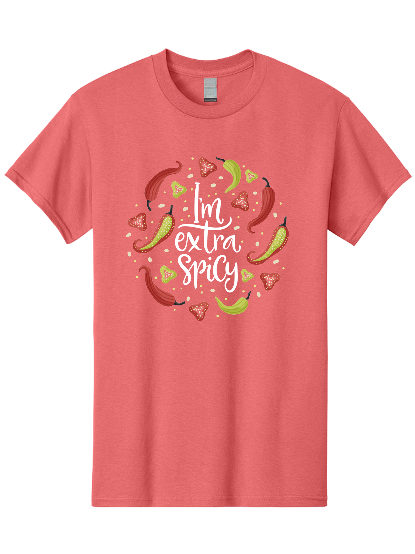 I-M-Extra-Spicy-1 Men'S Graphic Tee, 100% Cotton, Comfortable Casual Summer Wear, Machine Washable, Spicy Food, Hot Peppers, Chili Peppers, Strawberries, Flavorful Cuisine, Bold Flavors, Spicy Personality, Fun Design - Aaa258 13