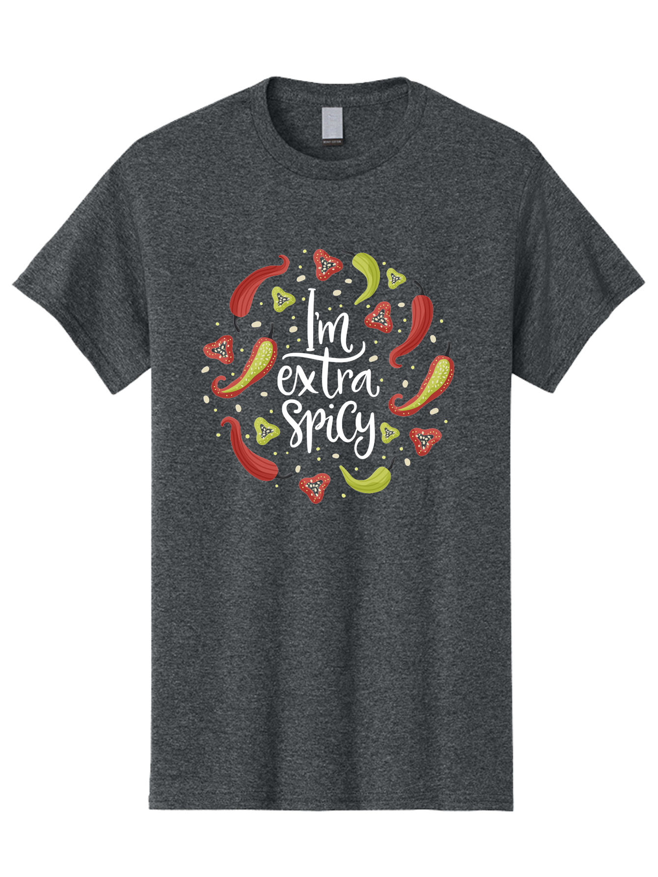 I-M-Extra-Spicy-1 Men'S Graphic Tee, 100% Cotton, Comfortable Casual Summer Wear, Machine Washable, Spicy Food, Hot Peppers, Chili Peppers, Strawberries, Flavorful Cuisine, Bold Flavors, Spicy Personality, Fun Design - Aaa258 11