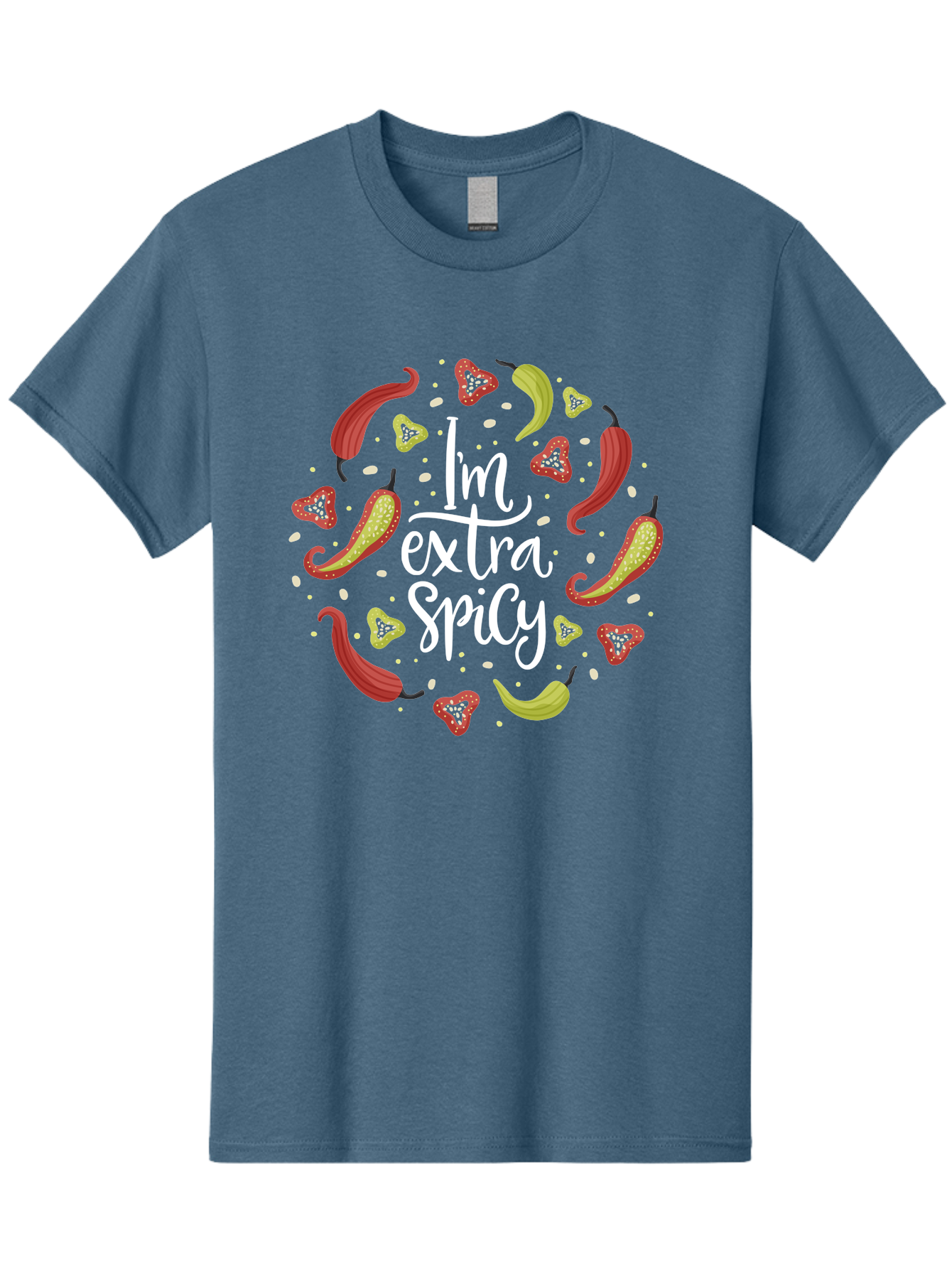 I-M-Extra-Spicy-1 Men'S Graphic Tee, 100% Cotton, Comfortable Casual Summer Wear, Machine Washable, Spicy Food, Hot Peppers, Chili Peppers, Strawberries, Flavorful Cuisine, Bold Flavors, Spicy Personality, Fun Design - Aaa258 27