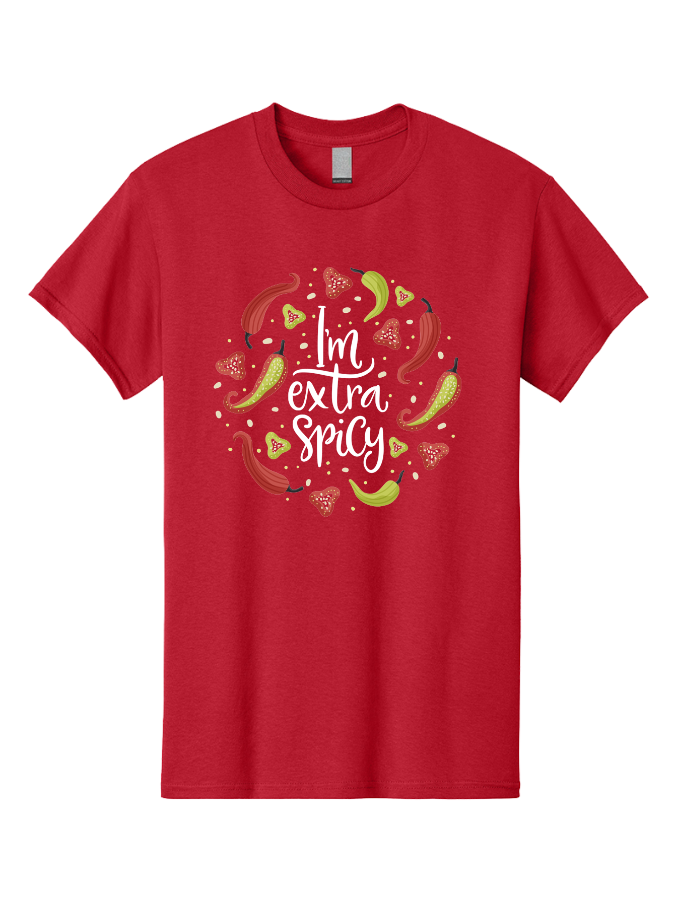 I-M-Extra-Spicy-1 Men'S Graphic Tee, 100% Cotton, Comfortable Casual Summer Wear, Machine Washable, Spicy Food, Hot Peppers, Chili Peppers, Strawberries, Flavorful Cuisine, Bold Flavors, Spicy Personality, Fun Design - Aaa258 29