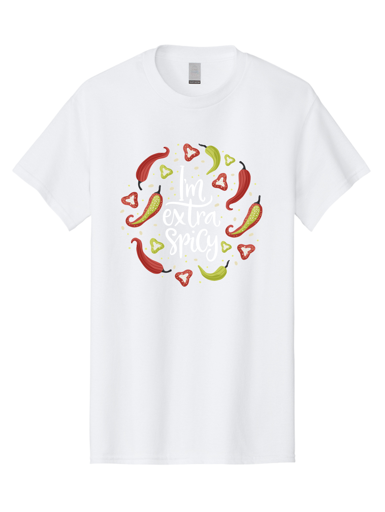 I-M-Extra-Spicy-1 Men'S Graphic Tee, 100% Cotton, Comfortable Casual Summer Wear, Machine Washable, Spicy Food, Hot Peppers, Chili Peppers, Strawberries, Flavorful Cuisine, Bold Flavors, Spicy Personality, Fun Design - Aaa258 17