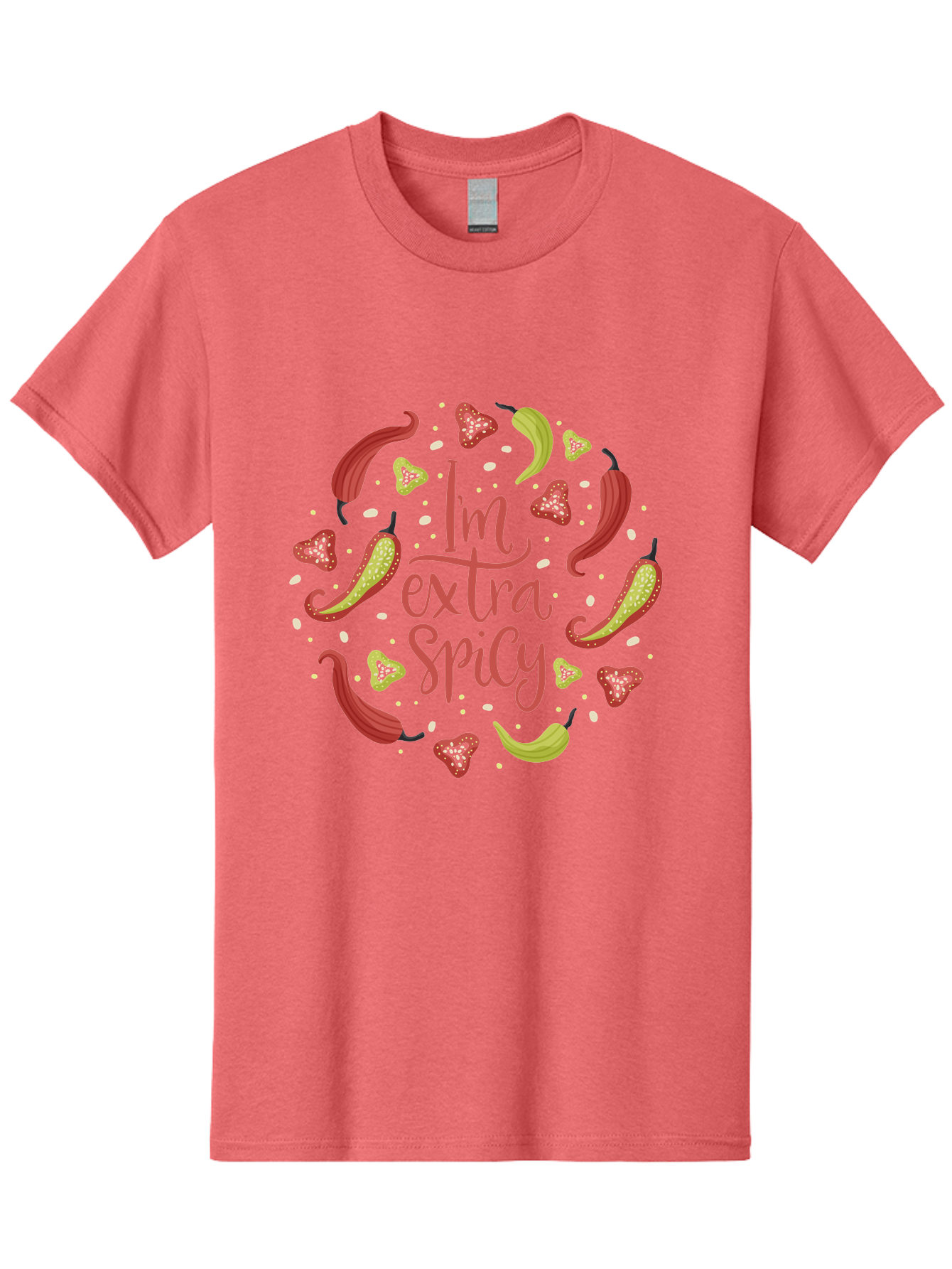 I-M-Extra-Spicy Men'S Graphic Tee, 100% Cotton, Comfortable Casual Summer Wear, Machine Washable, I'M Extra Spicy, Chilli Peppers, Strawberries, Spicy Food, Hot Sauce, Bold Flavors, Vibrant Colors, Playful Design, Quirky Typography, - Aaa261 9