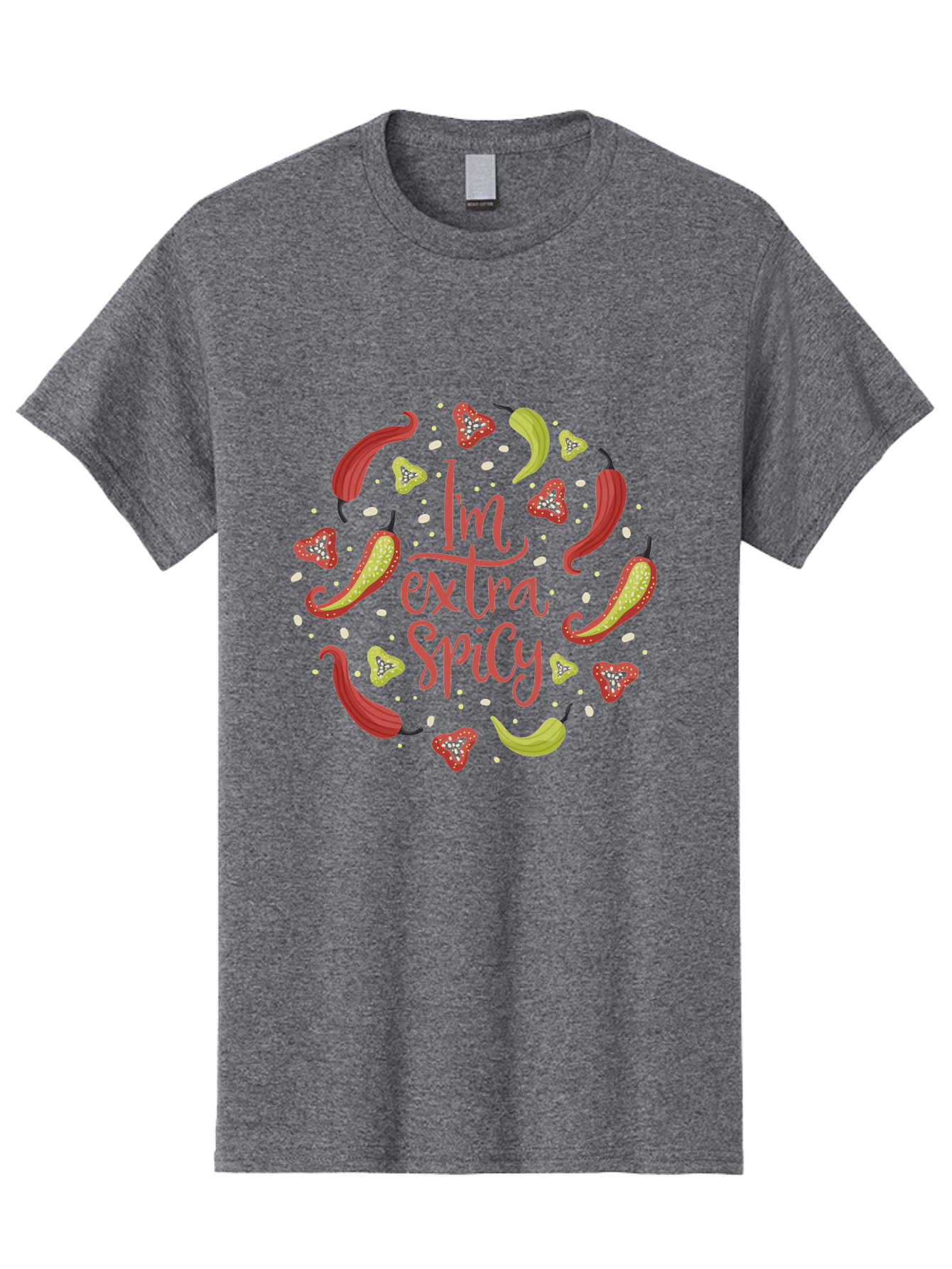 I-M-Extra-Spicy Men'S Graphic Tee, 100% Cotton, Comfortable Casual Summer Wear, Machine Washable, I'M Extra Spicy, Chilli Peppers, Strawberries, Spicy Food, Hot Sauce, Bold Flavors, Vibrant Colors, Playful Design, Quirky Typography, - Aaa261 23