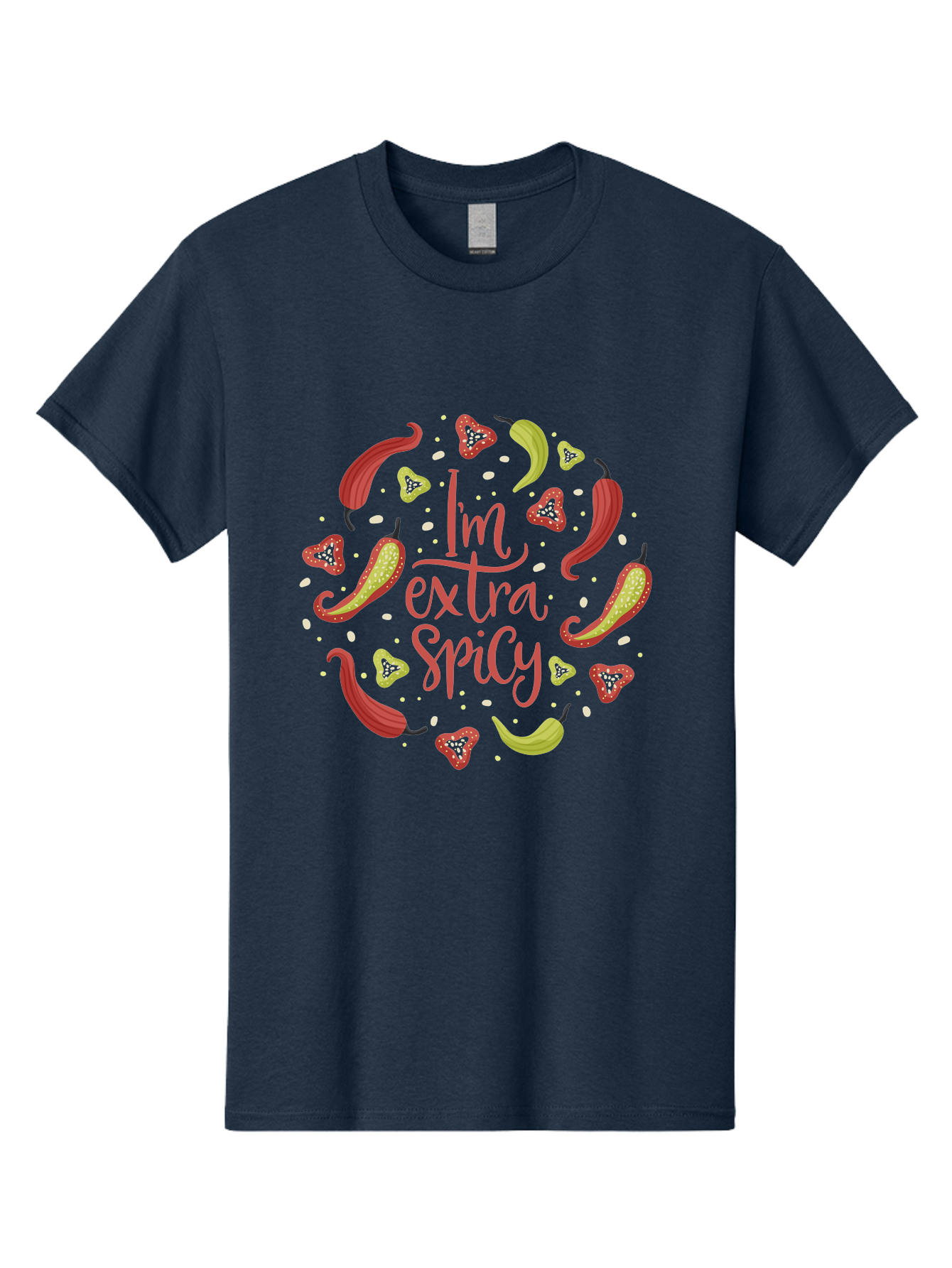 I-M-Extra-Spicy Men'S Graphic Tee, 100% Cotton, Comfortable Casual Summer Wear, Machine Washable, I'M Extra Spicy, Chilli Peppers, Strawberries, Spicy Food, Hot Sauce, Bold Flavors, Vibrant Colors, Playful Design, Quirky Typography, - Aaa261 21