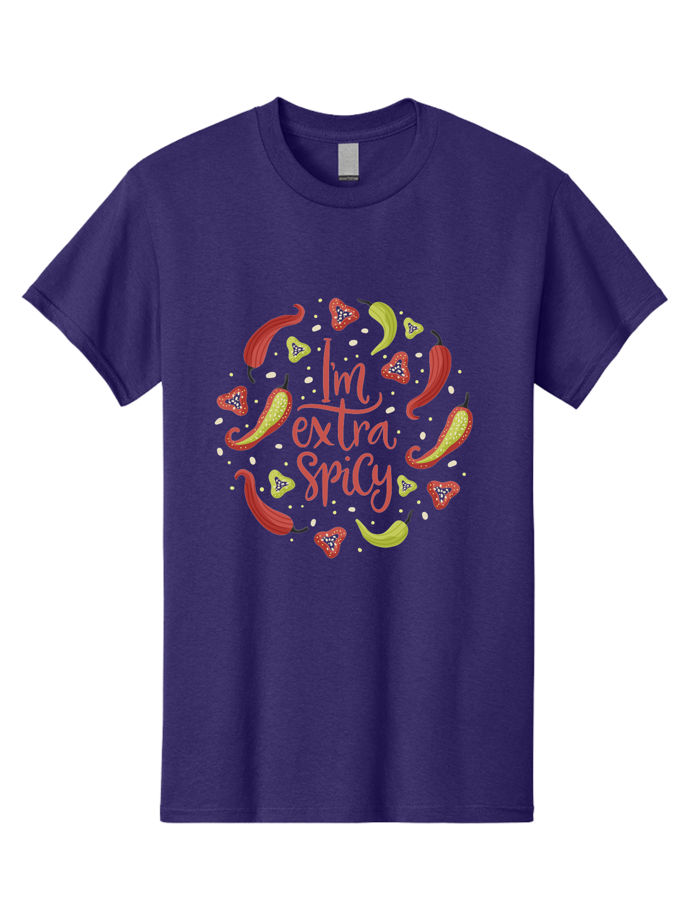 I-M-Extra-Spicy Men'S Graphic Tee, 100% Cotton, Comfortable Casual Summer Wear, Machine Washable, I'M Extra Spicy, Chilli Peppers, Strawberries, Spicy Food, Hot Sauce, Bold Flavors, Vibrant Colors, Playful Design, Quirky Typography, - Aaa261 7