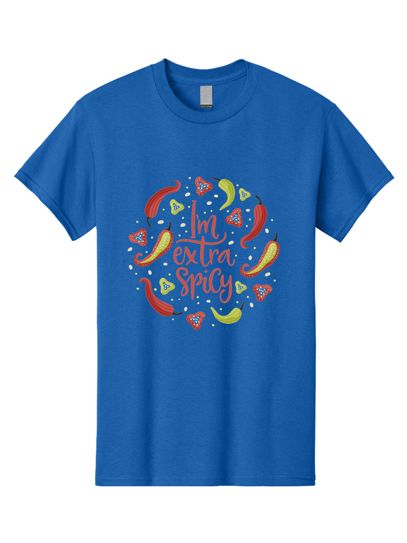 I-M-Extra-Spicy Men'S Graphic Tee, 100% Cotton, Comfortable Casual Summer Wear, Machine Washable, I'M Extra Spicy, Chilli Peppers, Strawberries, Spicy Food, Hot Sauce, Bold Flavors, Vibrant Colors, Playful Design, Quirky Typography, - Aaa261 19