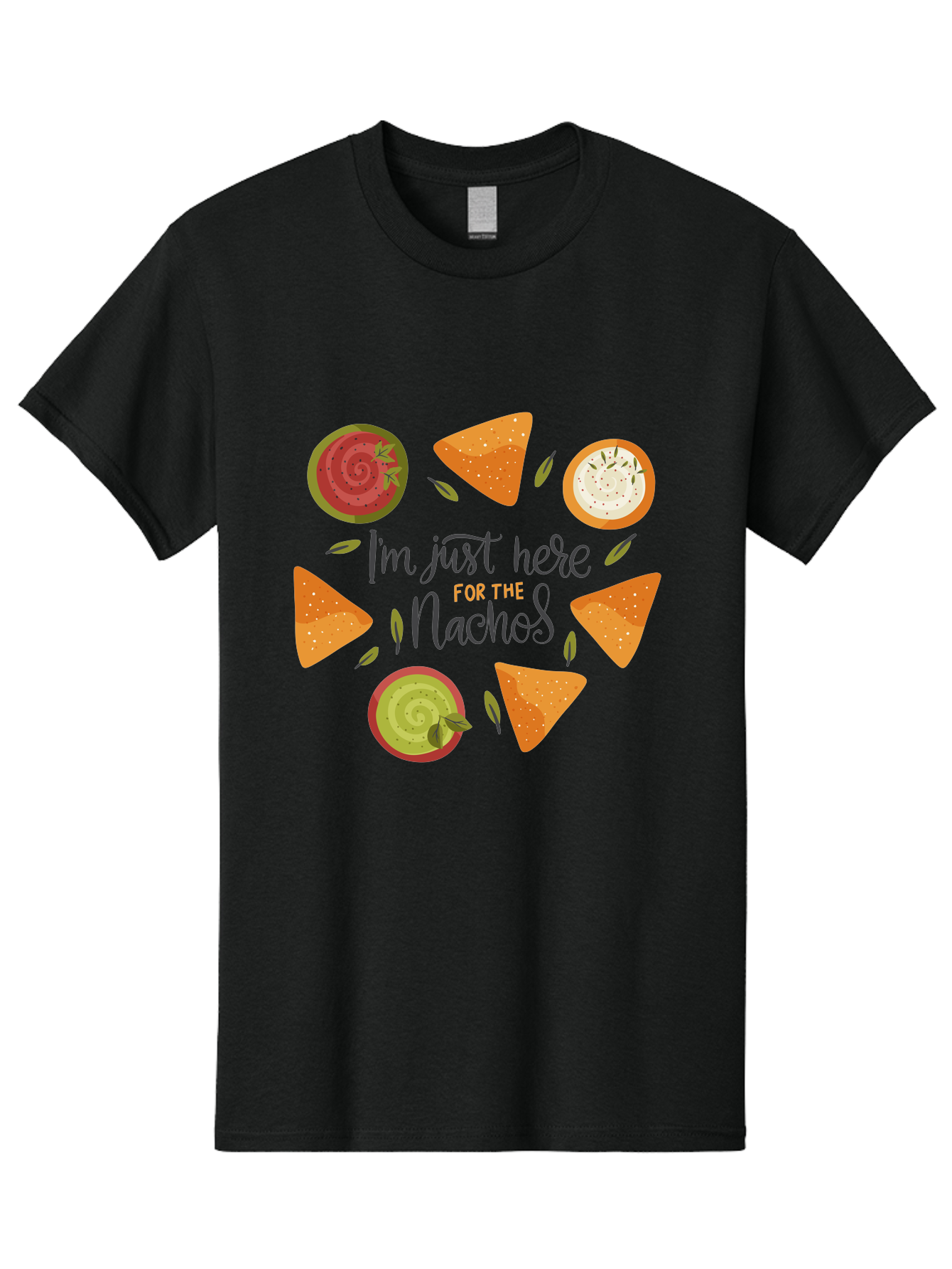I-M-Just-Here-For-The-Nachos-1 Men'S Graphic Tee, 100% Cotton, Comfortable Casual Summer Wear, Machine Washable, Nachos, Dips, Salsa, Guacamole, Queso, Tortilla Chips, Snack Time, Mexican Food, Party Food, Nacho Cheese, Appetizer - Aaa262 17