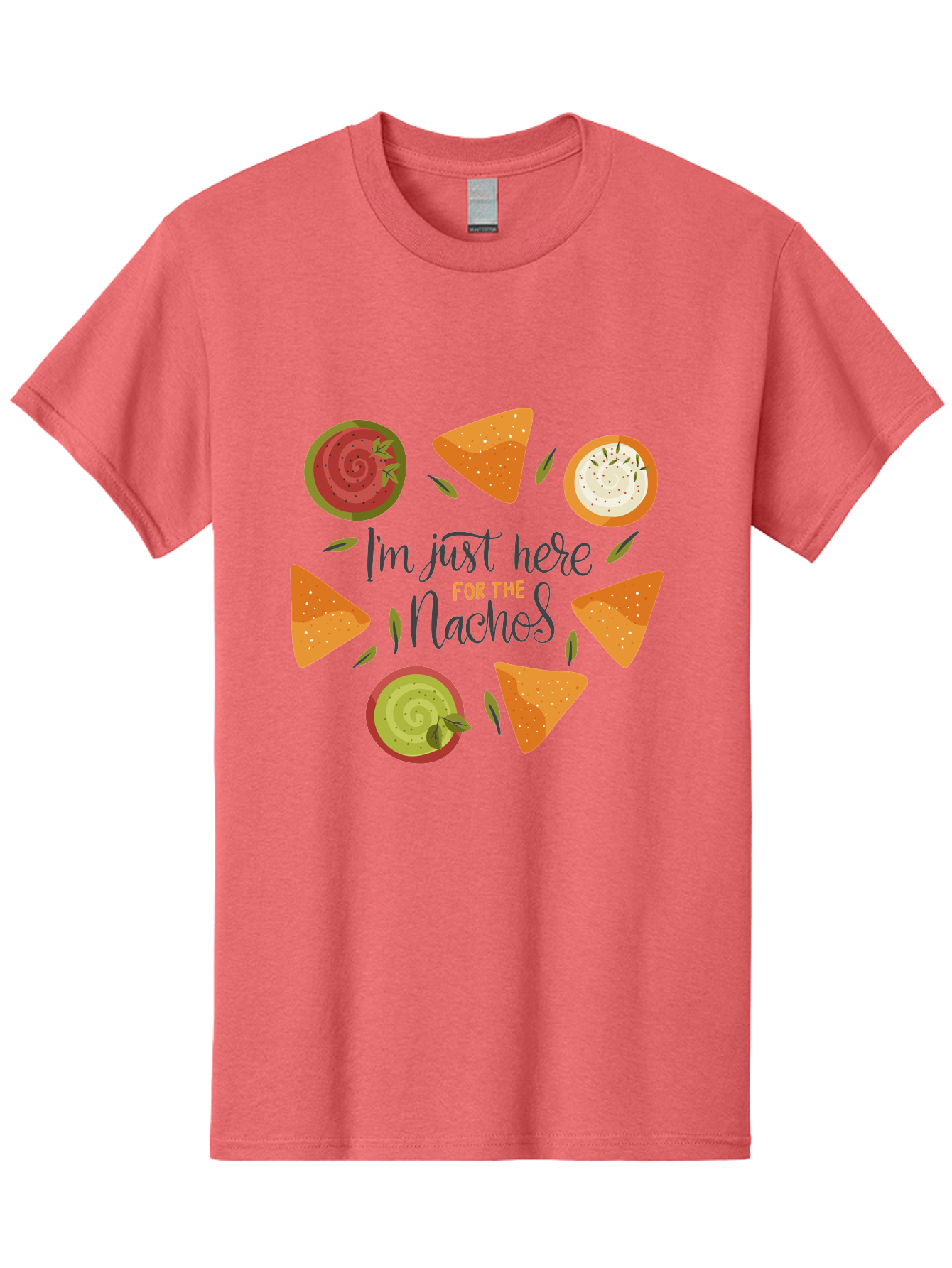 I-M-Just-Here-For-The-Nachos-1 Men'S Graphic Tee, 100% Cotton, Comfortable Casual Summer Wear, Machine Washable, Nachos, Dips, Salsa, Guacamole, Queso, Tortilla Chips, Snack Time, Mexican Food, Party Food, Nacho Cheese, Appetizer - Aaa262 29
