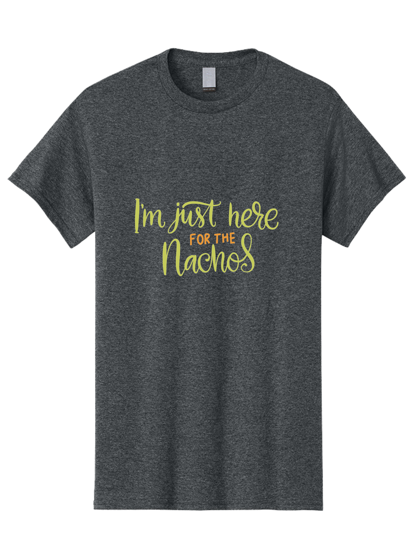 I-M-Just-Here-For-The-Nachos-2 Men'S Graphic Tee, 100% Cotton, Comfortable Casual Summer Wear, Machine Washable, Nachos, Funny Quote, Humorous Phrase, Foodie Humor, Comedic Saying, Cheesy Nachos, Snack Lovers, Amusing Text, Playful Phrase, - Aaa263 3